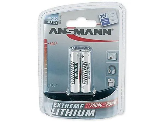 ANSMANN 5021013 2ER MICRO AAA LITHIUM AAA Micro Batterie, Lithium, 1.5 Volt, 1200 mAh 2 Stück