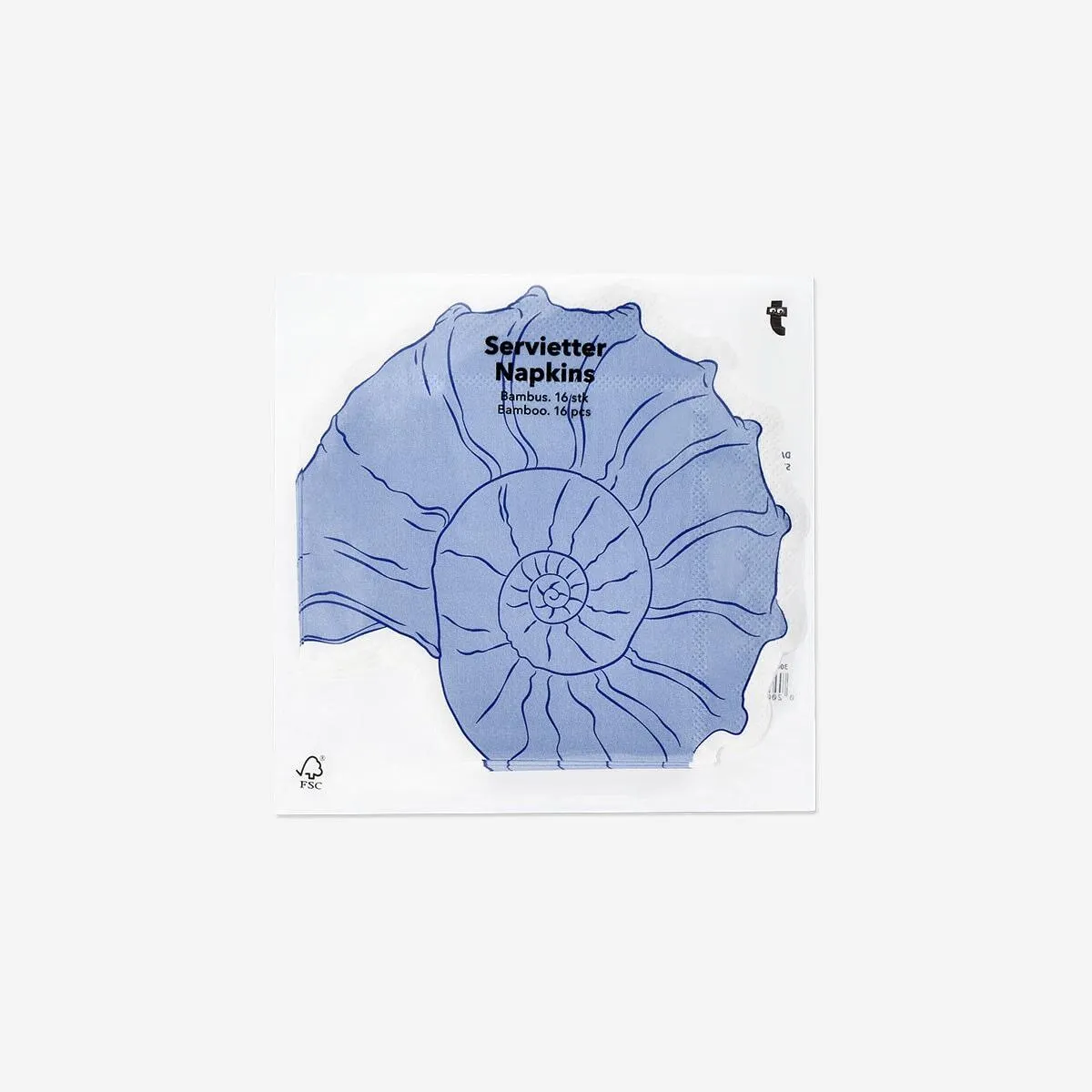 Blue seashell napkins - 16 pcs