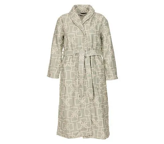 CASA DAWID by Dawid Tomaszewski Damen-Bademantel Monogram-Druck Schalkragen