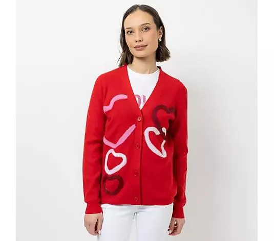 Wählen Sie Ihre Variante: STEFFEN SCHRAUT Cardigan Knopflleiste Herz-Details figurumspielend