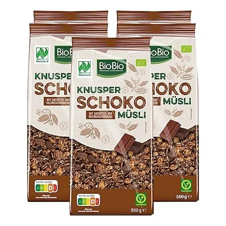 BioBio Knusper Schoko Müsli 500 g, 5er Pack