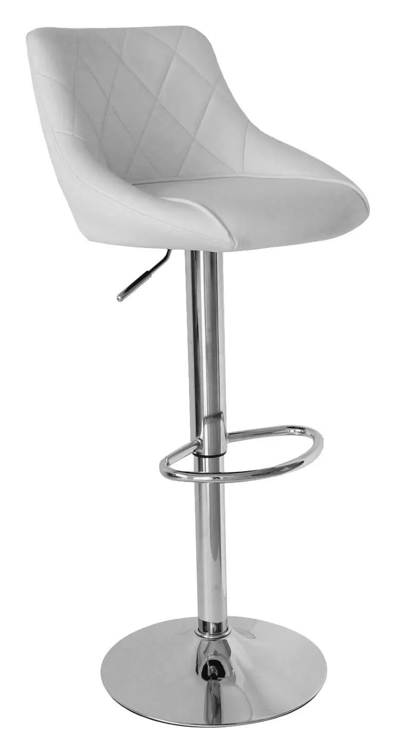 Lederlook Weiß, Chromfarben Eisen