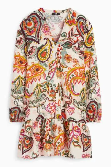 V-neck dress - patterned