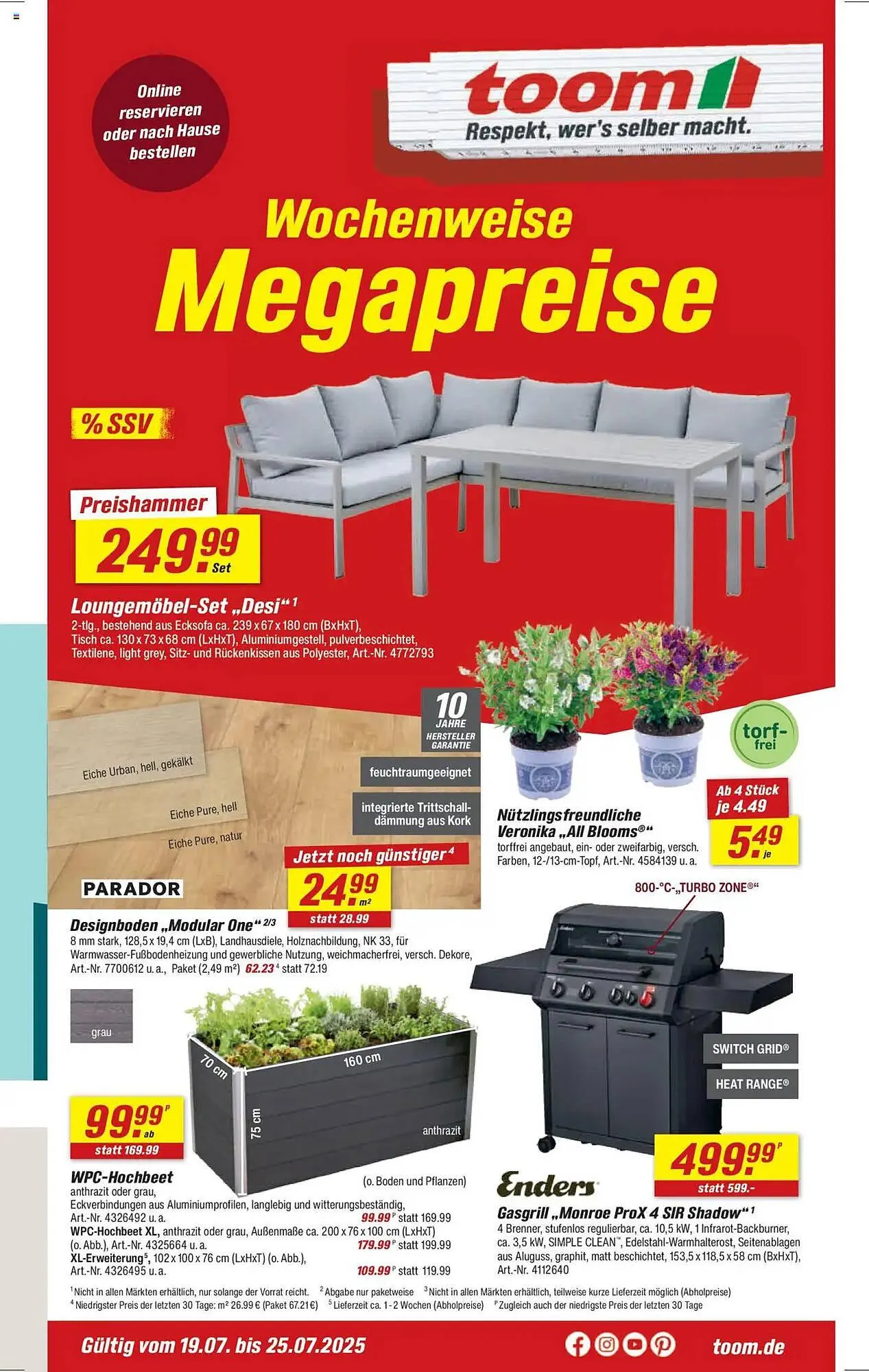 toom Baumarkt Prospekt von 19. Juli bis 25. Juli 2025 - Prospekt seite 1