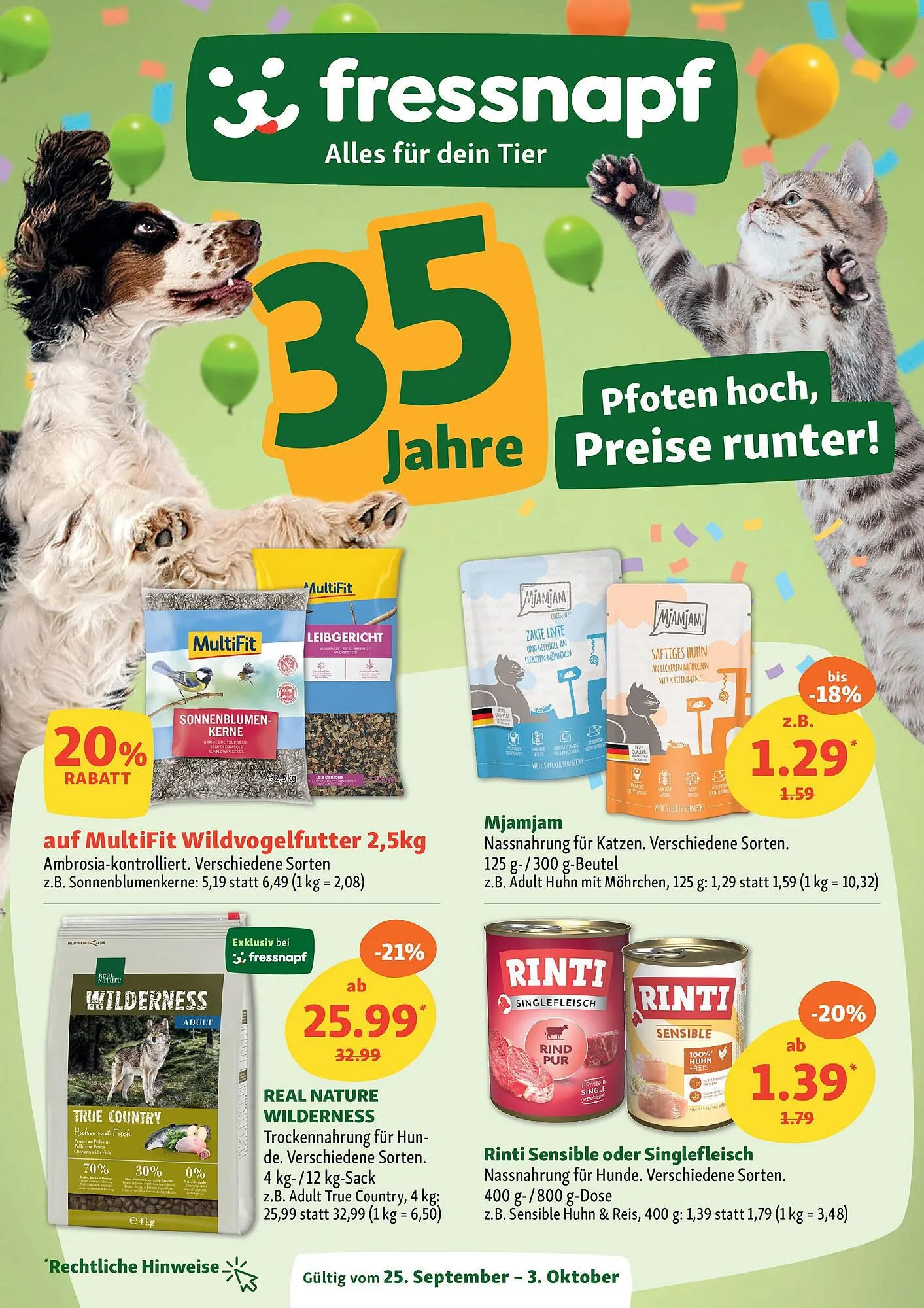 Fressnapf Prospekt von 24. September bis 2. Oktober 2025 - Prospekt seite 1