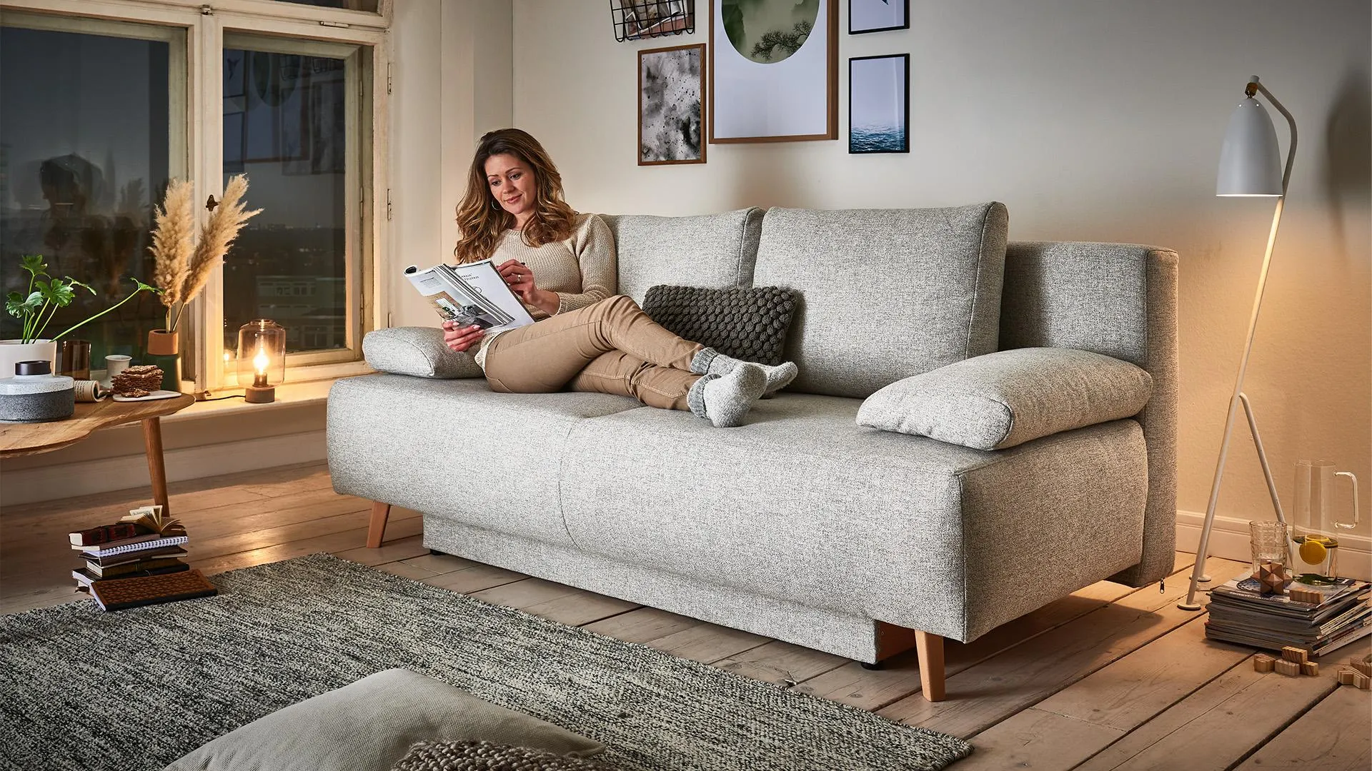 Schlafsofa Jacy mit Bettkasten