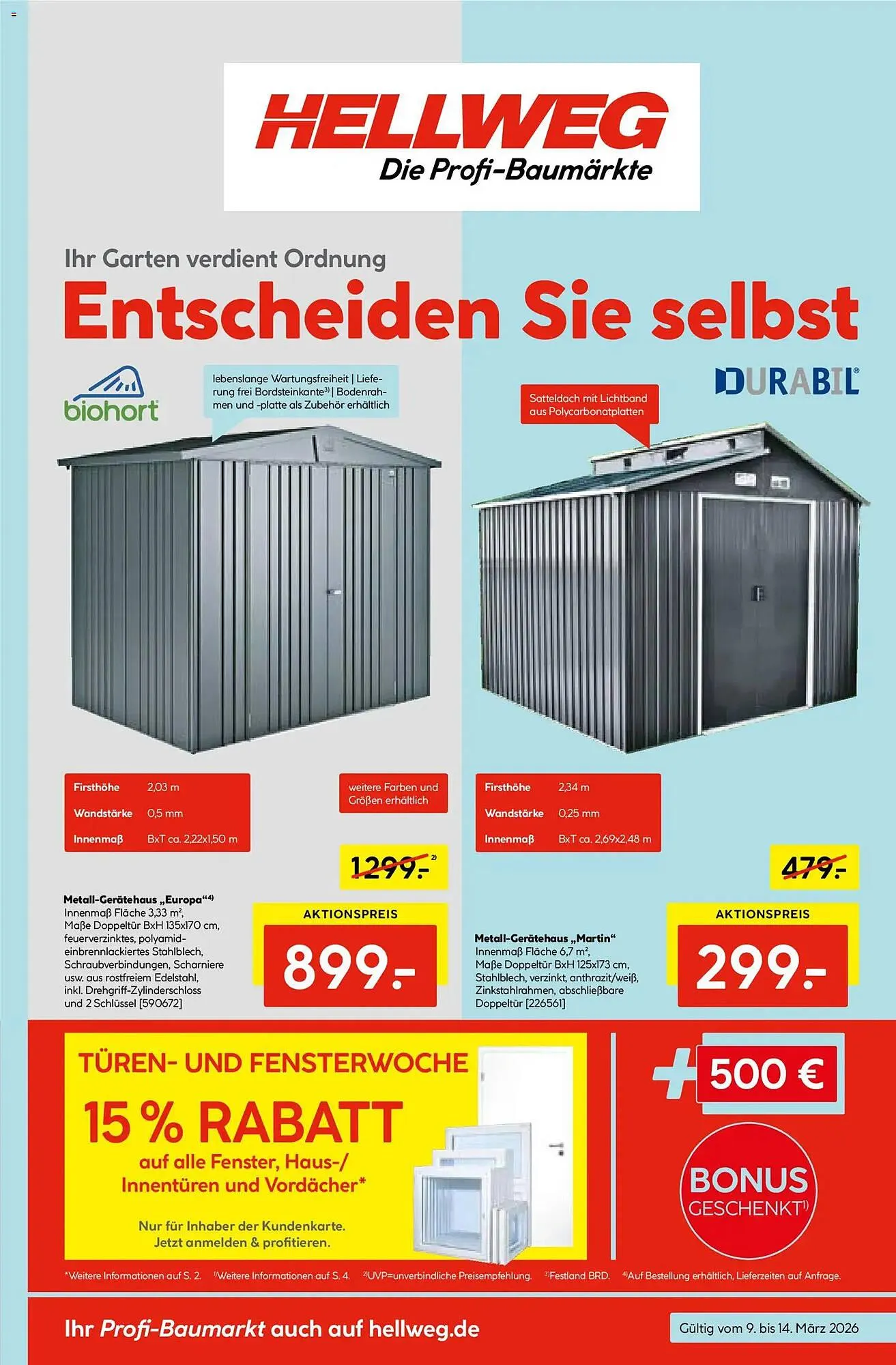 Hellweg Prospekt von 9. März bis 14. März 2026 - Prospekt seite 1