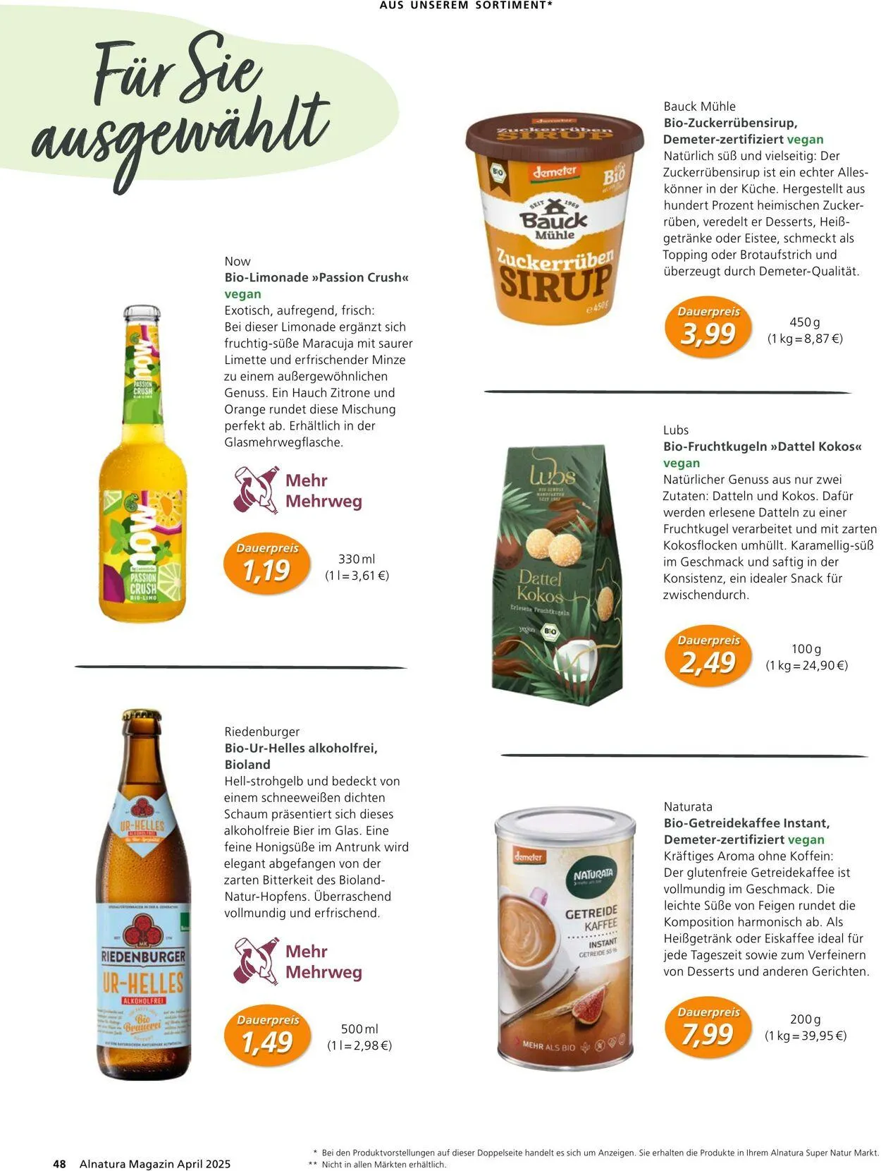 Alnatura von 1. April bis 30. April 2025 - Prospekt seite 48