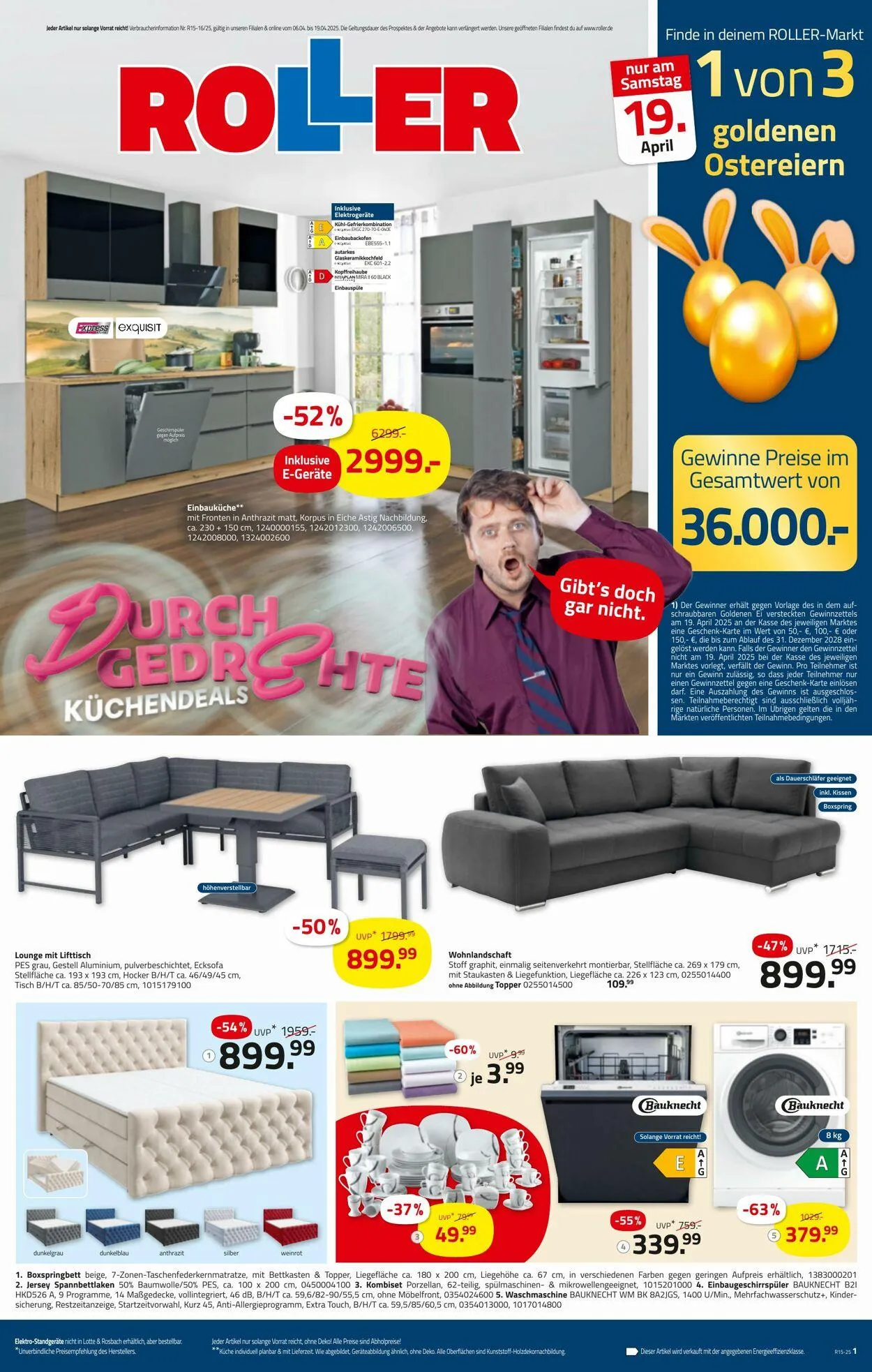 Roller Aktueller Prospekt von 6. April bis 19. April 2025 - Prospekt seite 1