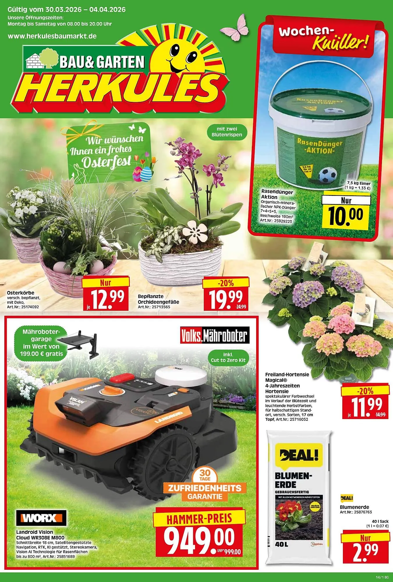 Herkules Baumarkt Prospekt von 30. März bis 4. April 2026 - Prospekt seite 1