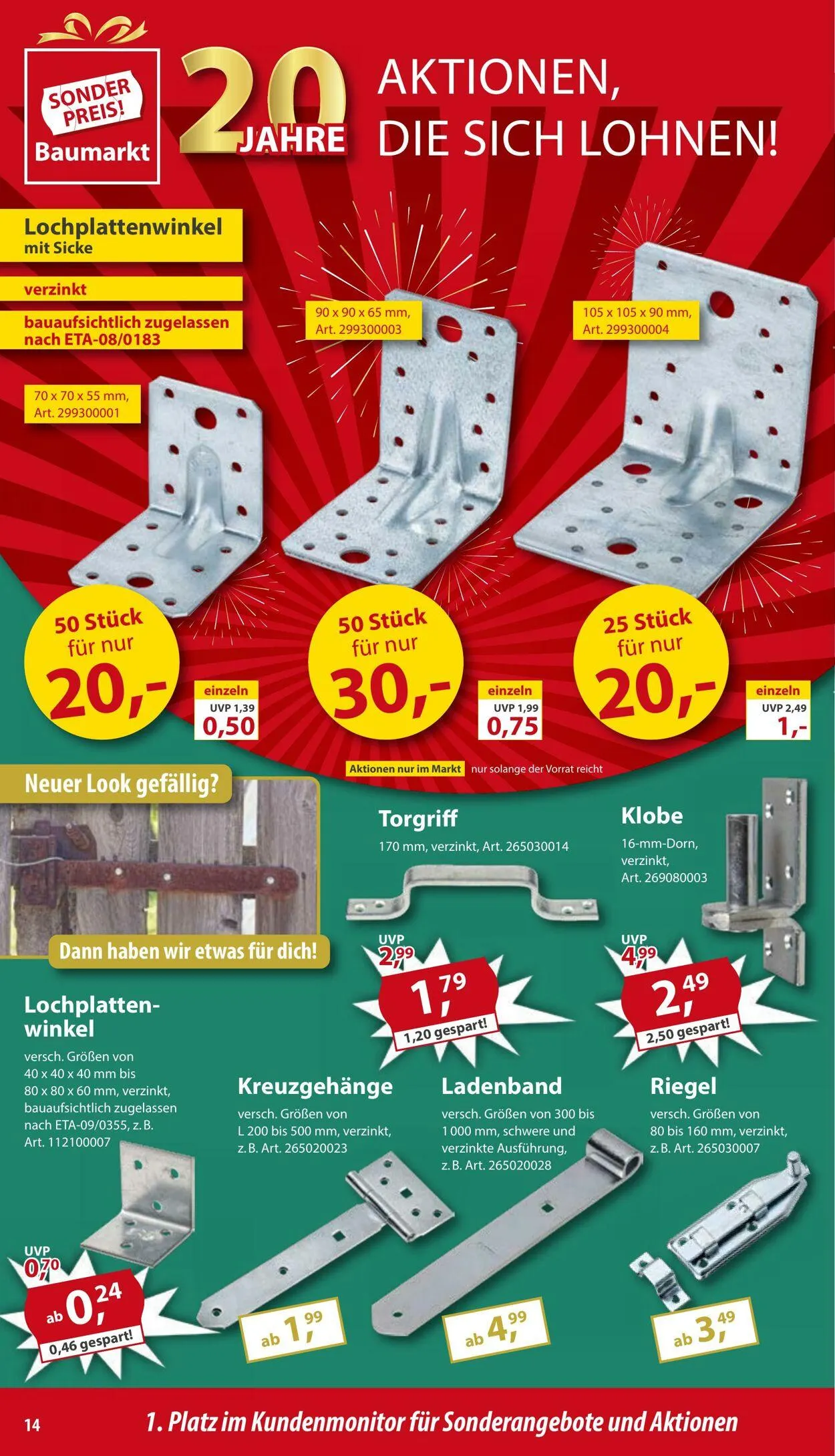 Sonderpreis Baumarkt Aktueller Prospekt von 10. Mai bis 24. Mai 2025 - Prospekt seite 14