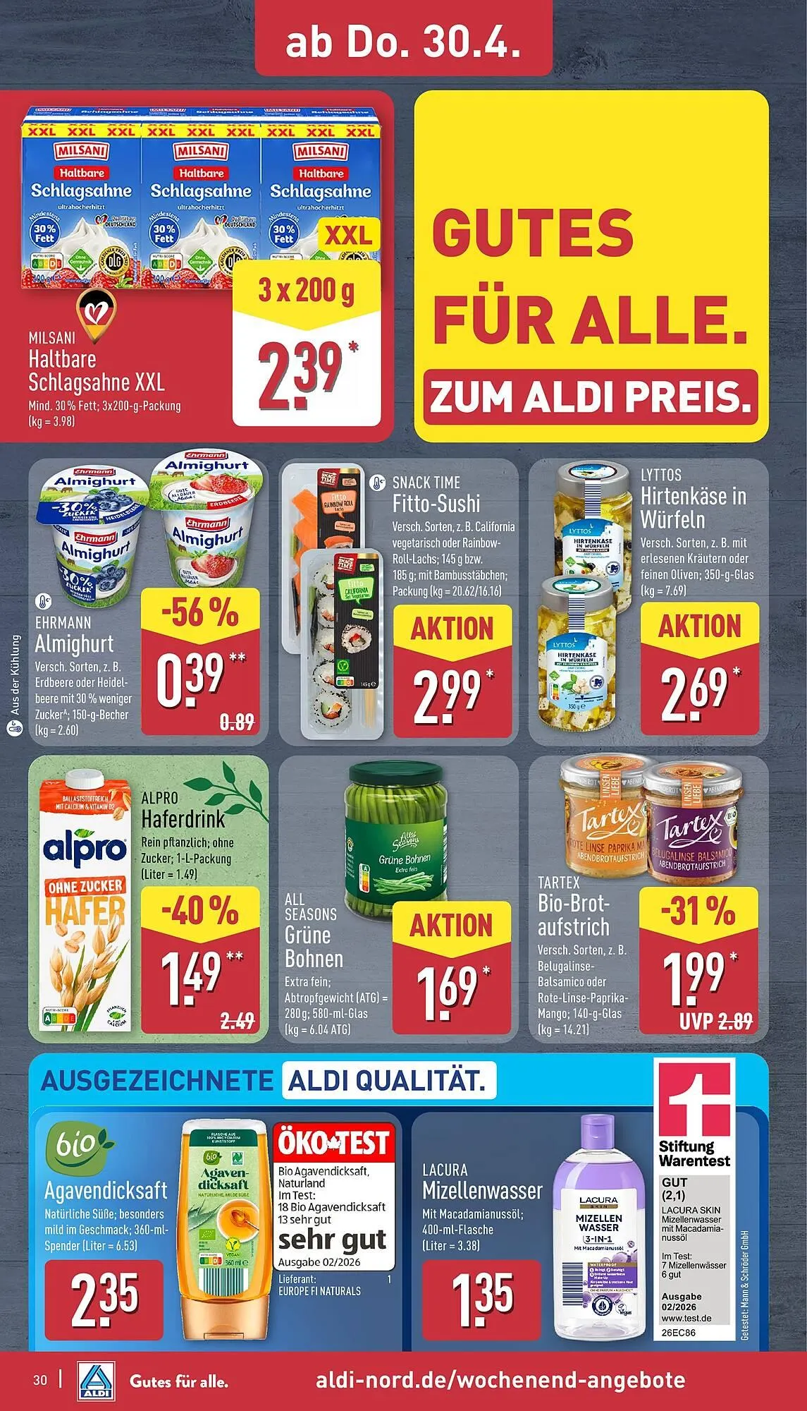 Aldi Nord Prospekt von 27. April bis 2. Mai 2026 - Prospekt seite 30