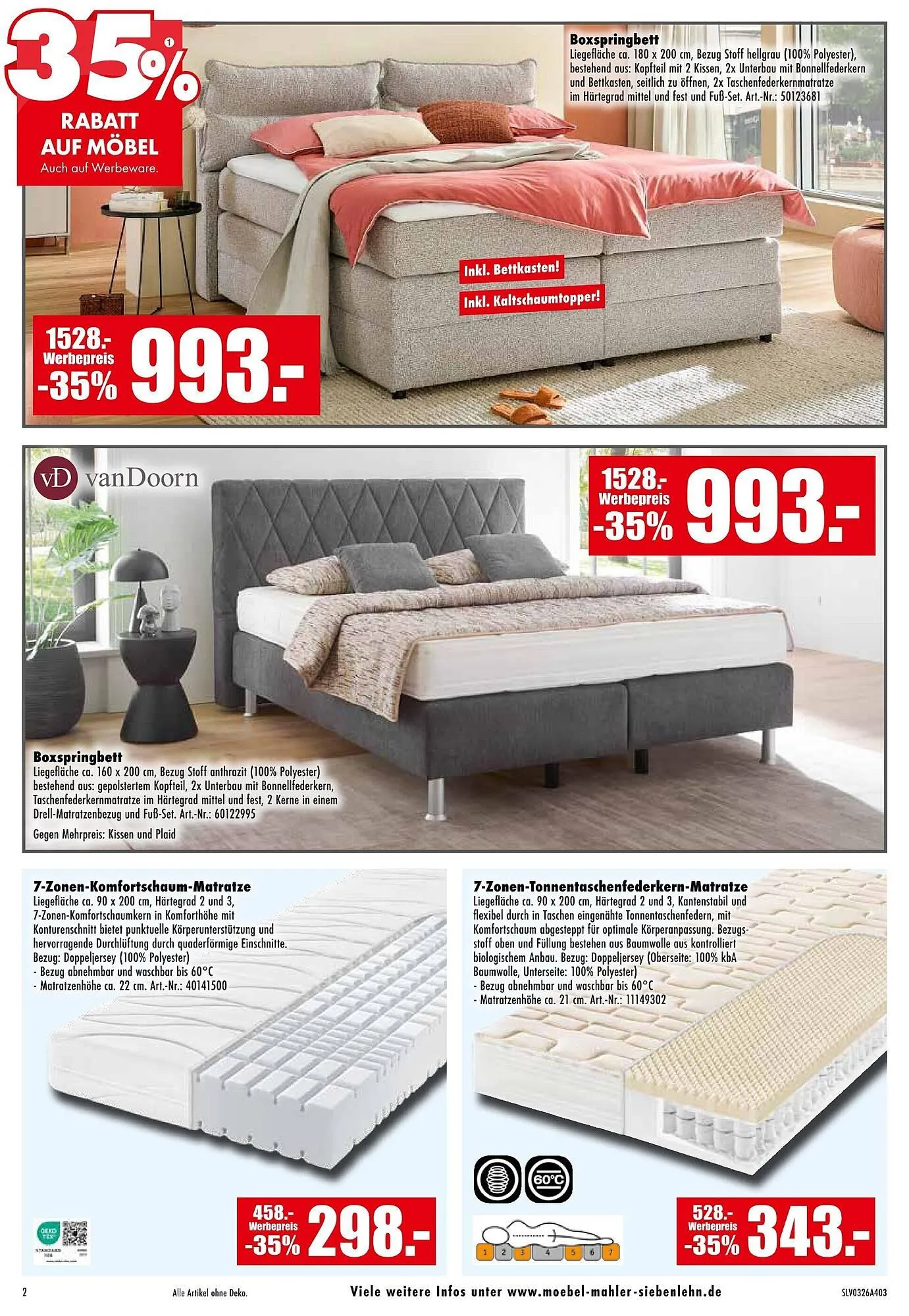 Möbel Mahler Katalog von 25. März bis 7. April 2026 - Prospekt seite 2