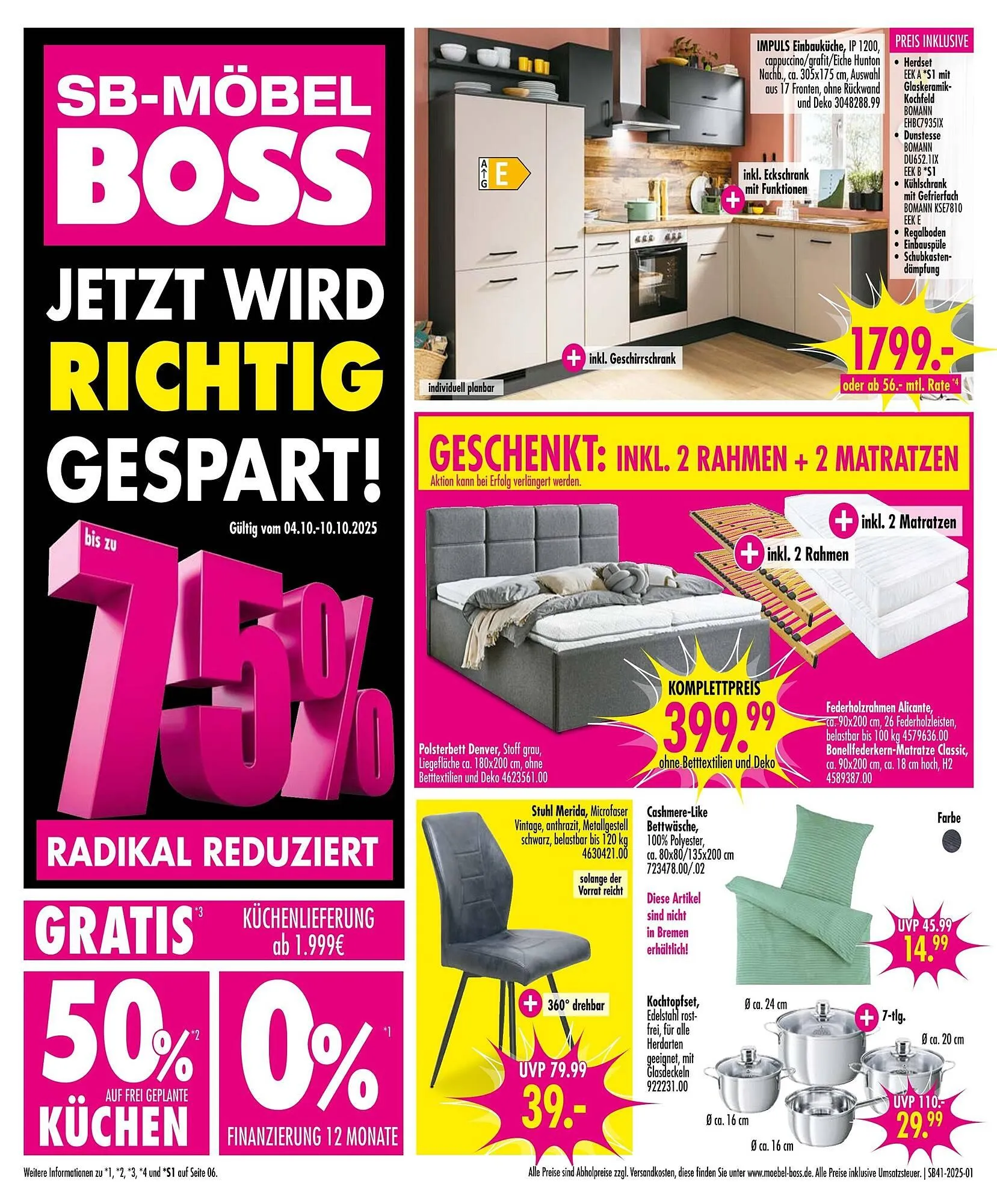 Möbel Boss Prospekt von 4. Oktober bis 10. Oktober 2025 - Prospekt seite 1