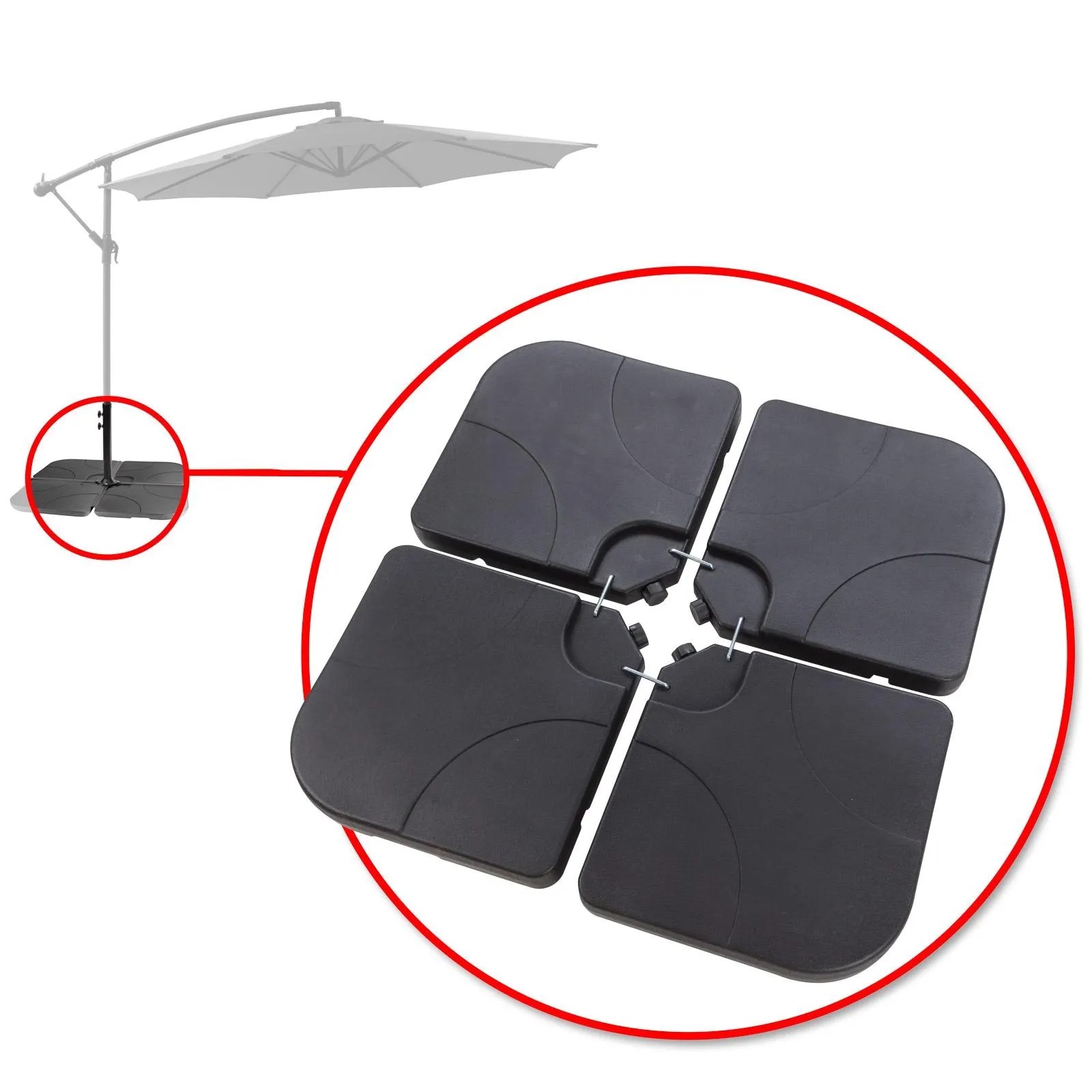 Gewichte 4Stk Beschwerungsplatten für Sonnenschirmständer