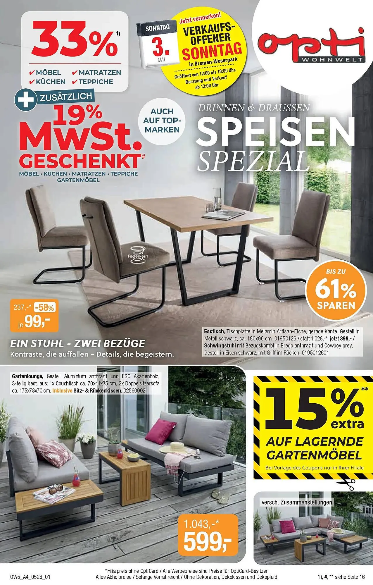 Opti Wohnwelt Prospekt von 28. April bis 23. Mai 2026 - Prospekt seite 1