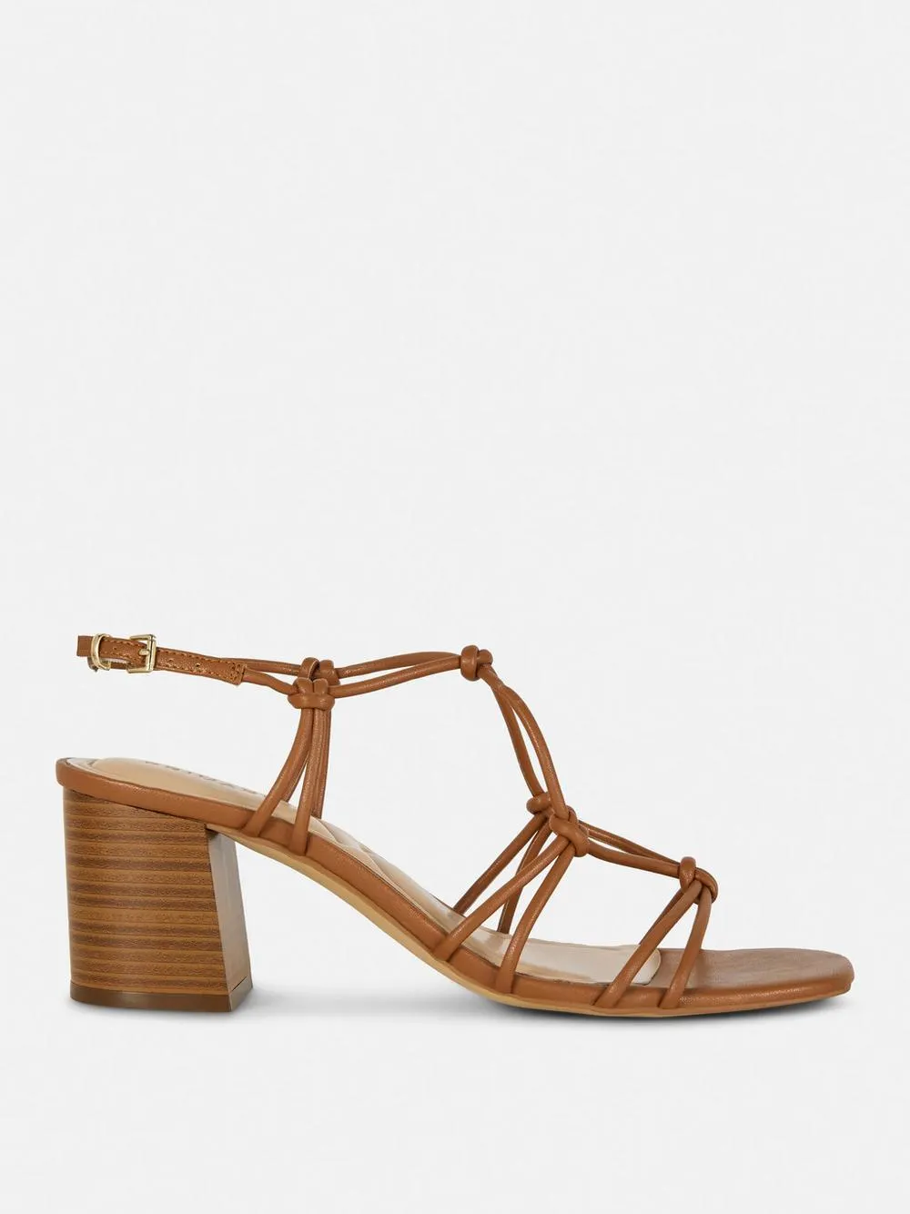 Sandalen mit Zierknoten und Blockabsatz