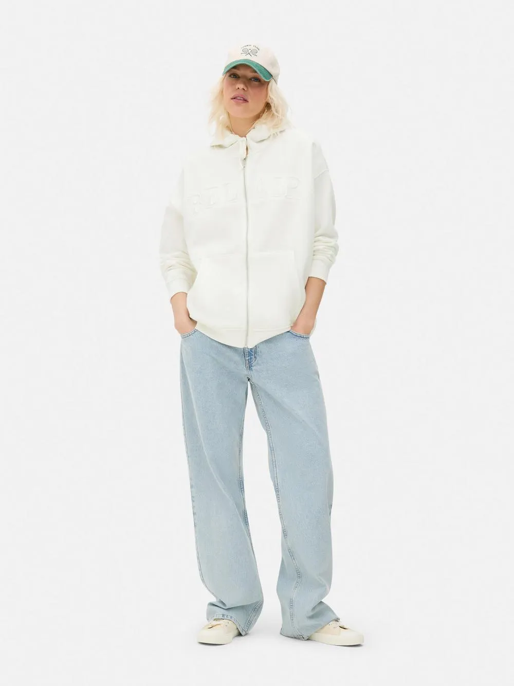 Oversize-Kapuzenpullover mit Reißverschluss