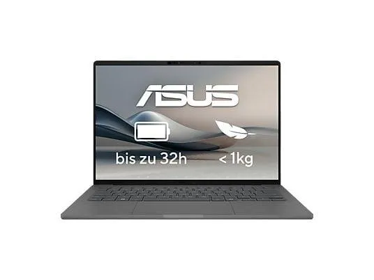 ASUS Zenbook A14 UX3407RA-QD008W, Copilot + PC, Notebook, mit 14 Zoll Display, Qualcomm Snapdragon X1E-78-100 Prozessor, 16 GB RAM, 1 TB SSD, Qualcomm Adreno™ Onboard Graphics, Grau, Windows 11 Home (64 Bit)