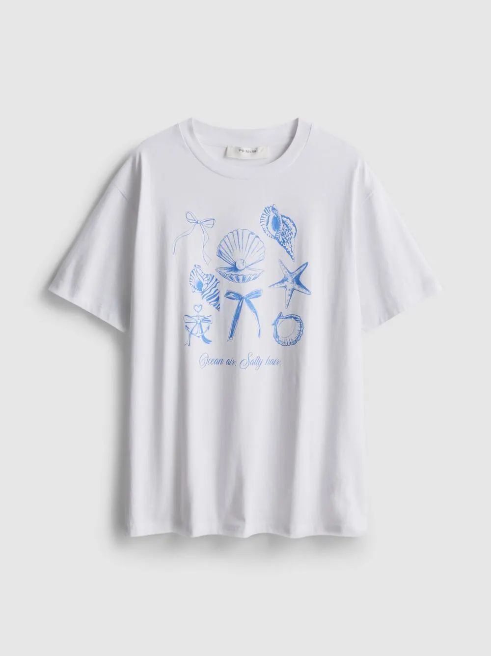 Baumwoll-T-Shirt mit Muschel-Grafik