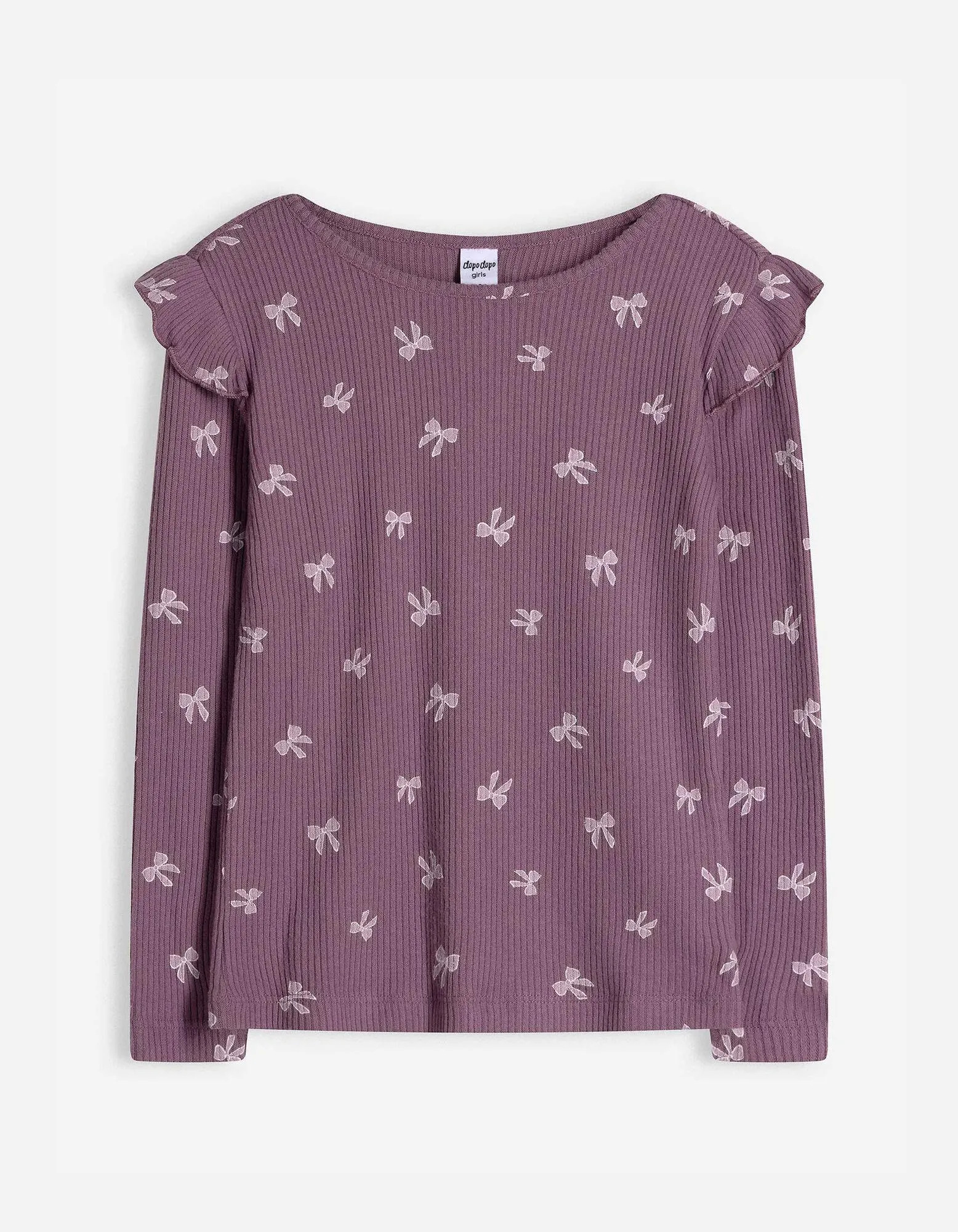 Langarmshirt - Allover-Print - dunkellila