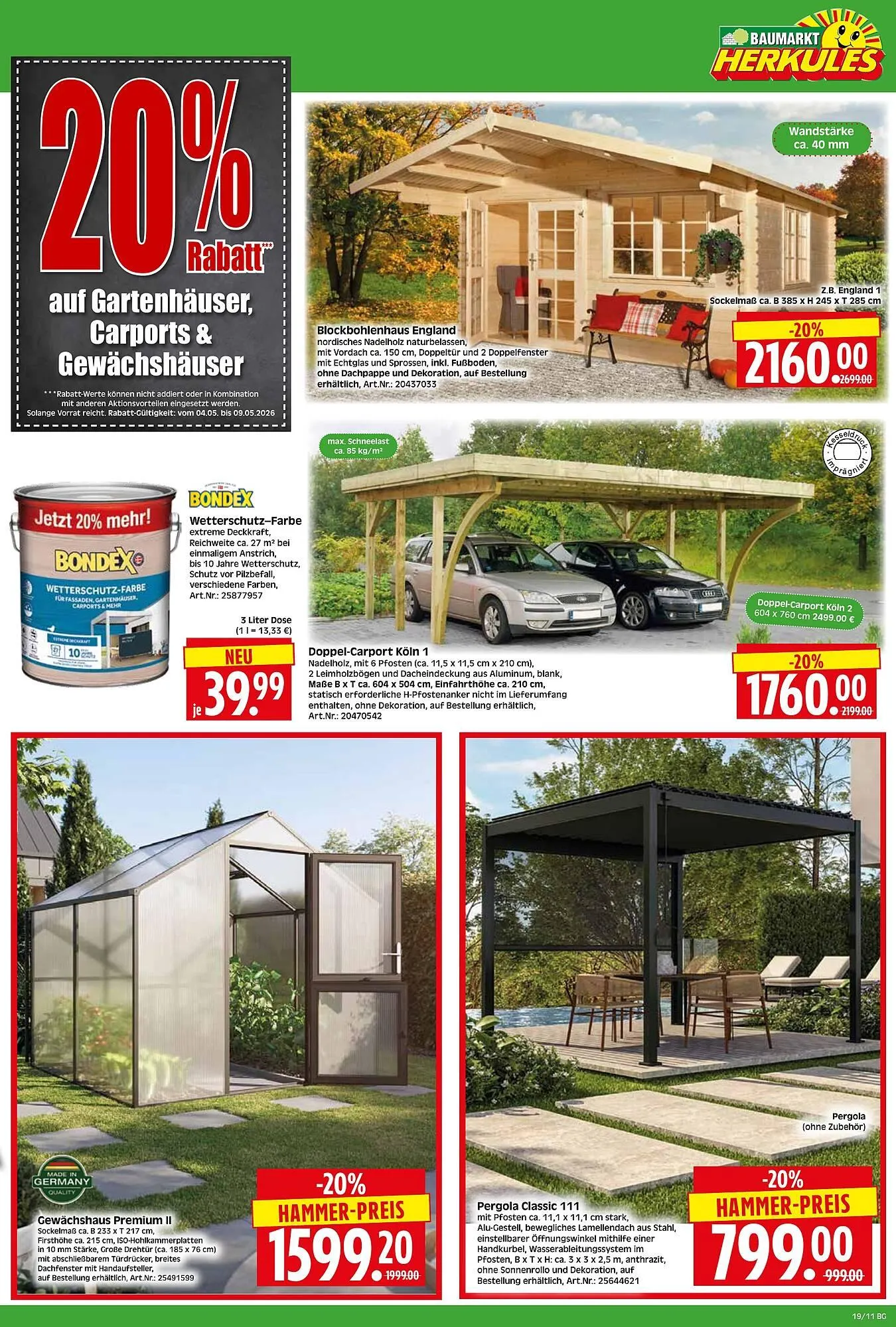 Herkules Baumarkt Prospekt von 4. Mai bis 9. Mai 2026 - Prospekt seite 11