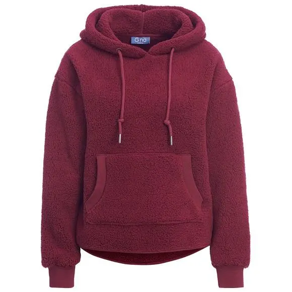 Damen Hoodie aus Teddyplüsch