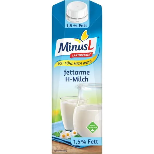 Minus L fettarme haltbare Milch 1,5% laktosefrei 1L