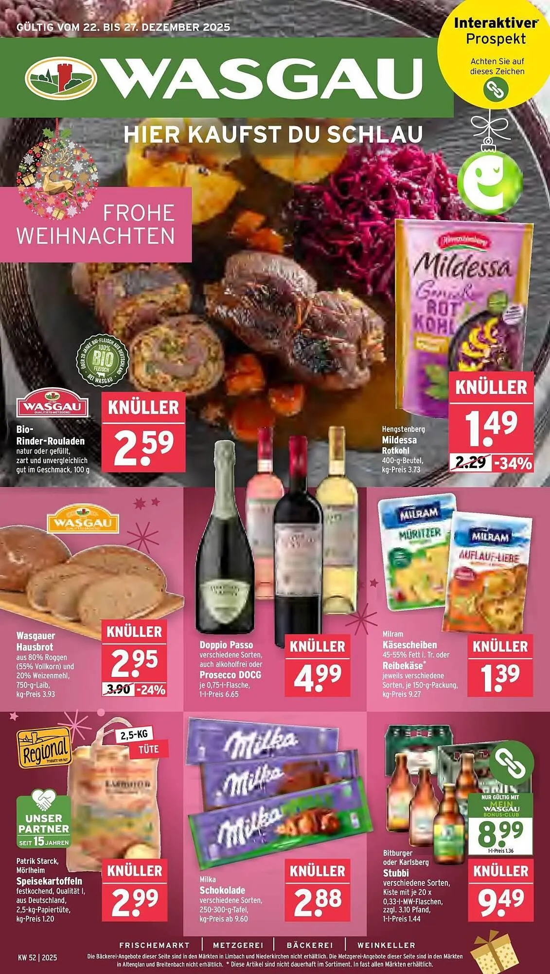 Wasgau Prospekt von 22. Dezember bis 27. Dezember 2025 - Prospekt seite 1