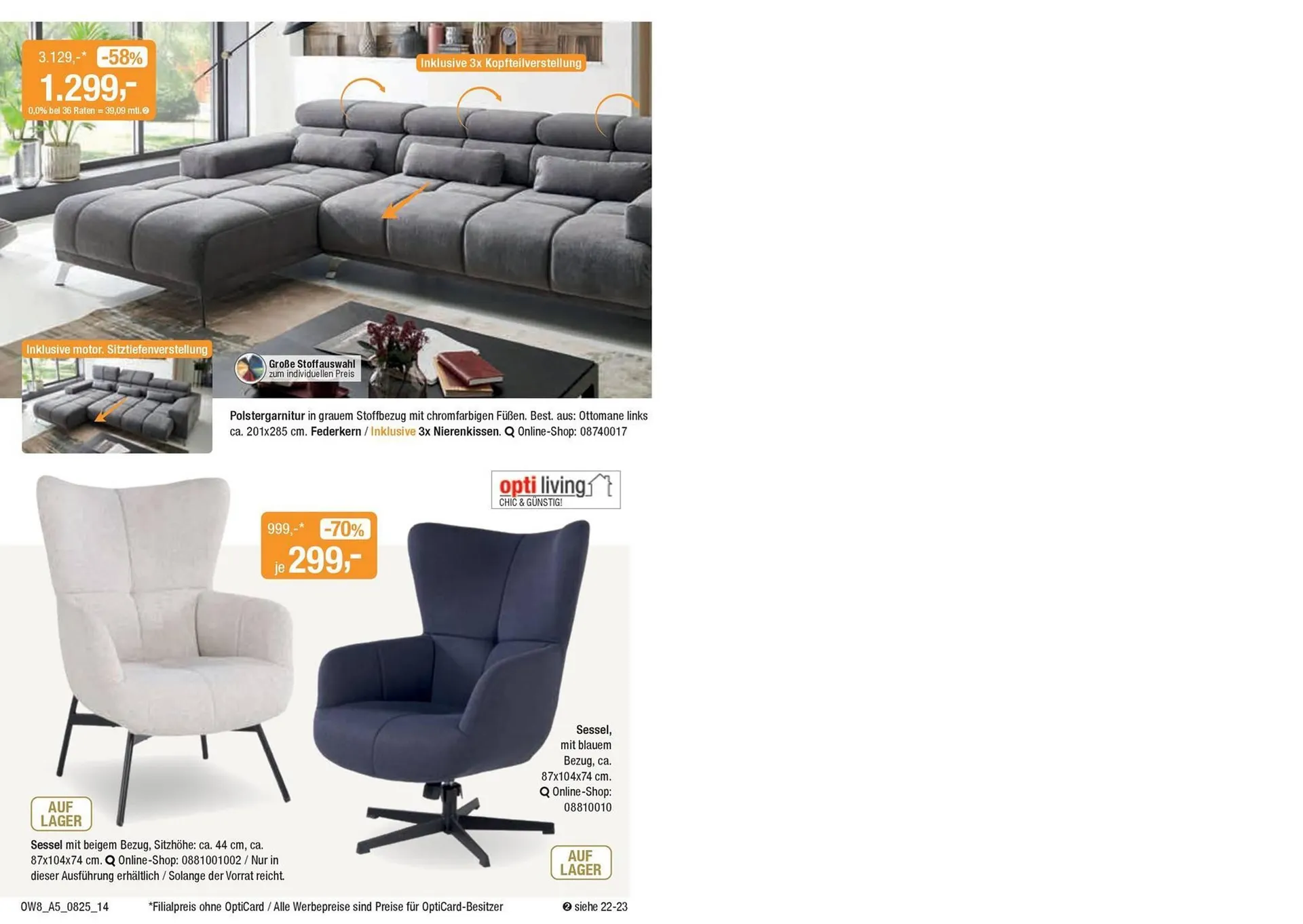 Opti Wohnwelt Prospekt von 25. Juli bis 23. August 2025 - Prospekt seite 14