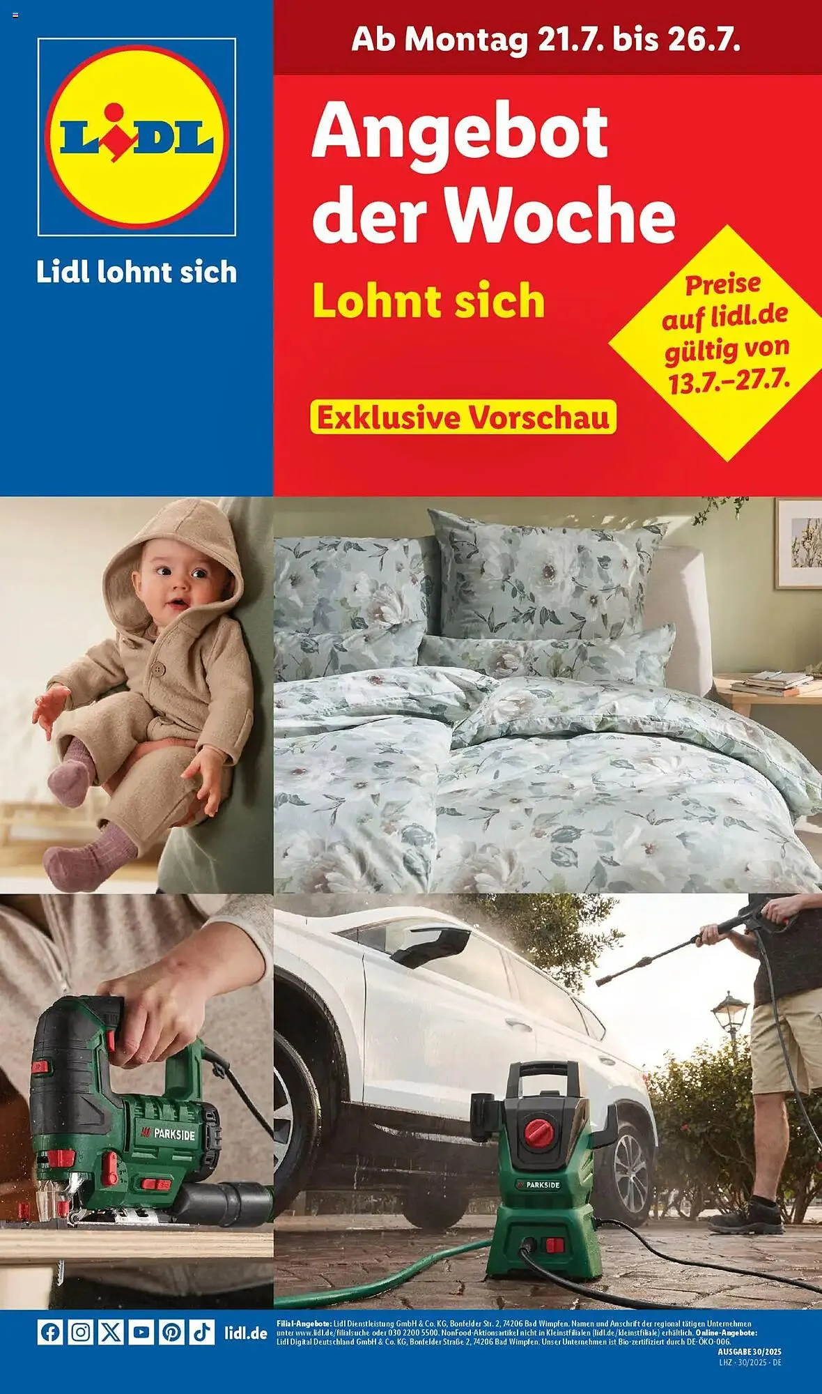Lidl Prospekt von 21. Juli bis 26. Juli 2025 - Prospekt seite 1