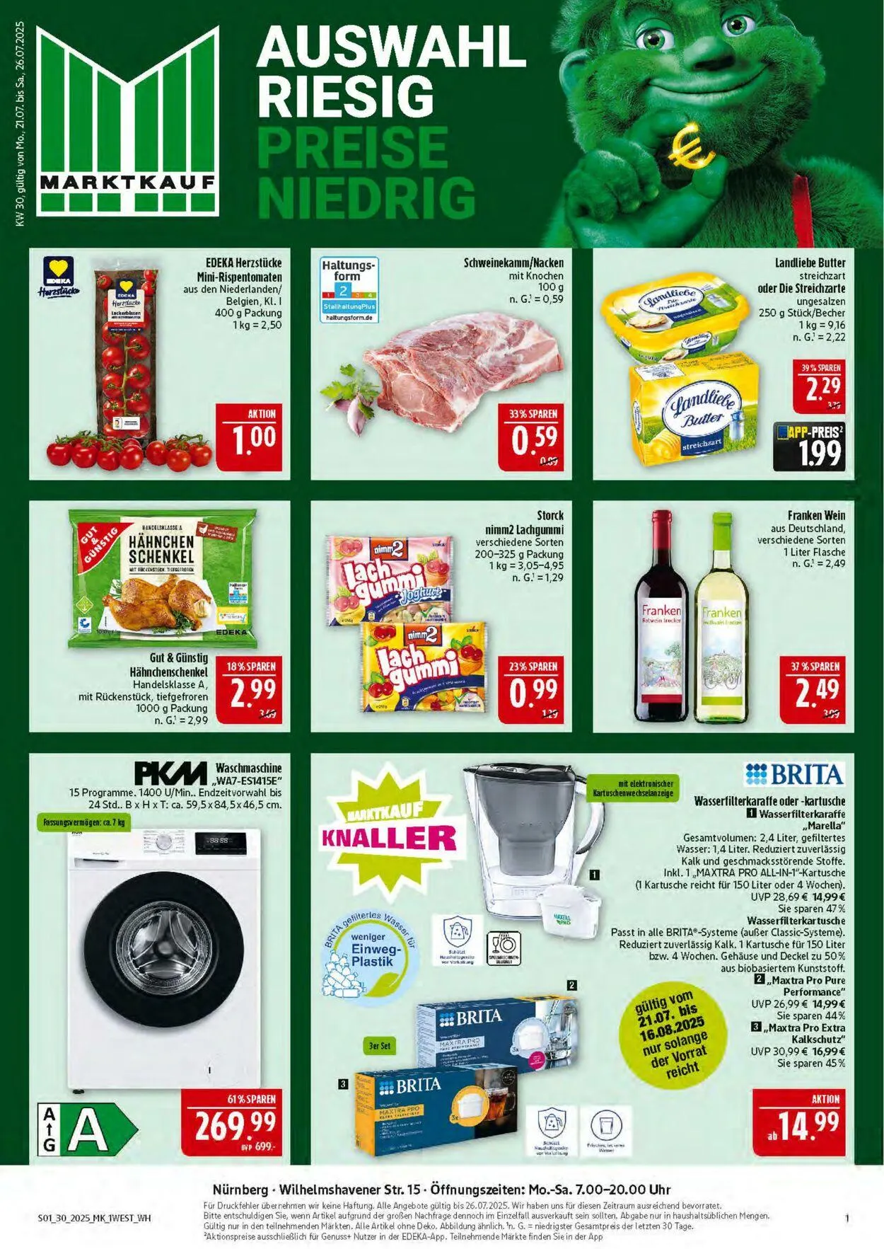 Marktkauf - Nürnberg-Thon Aktueller Prospekt von 21. Juli bis 26. Juli 2025 - Prospekt seite 1