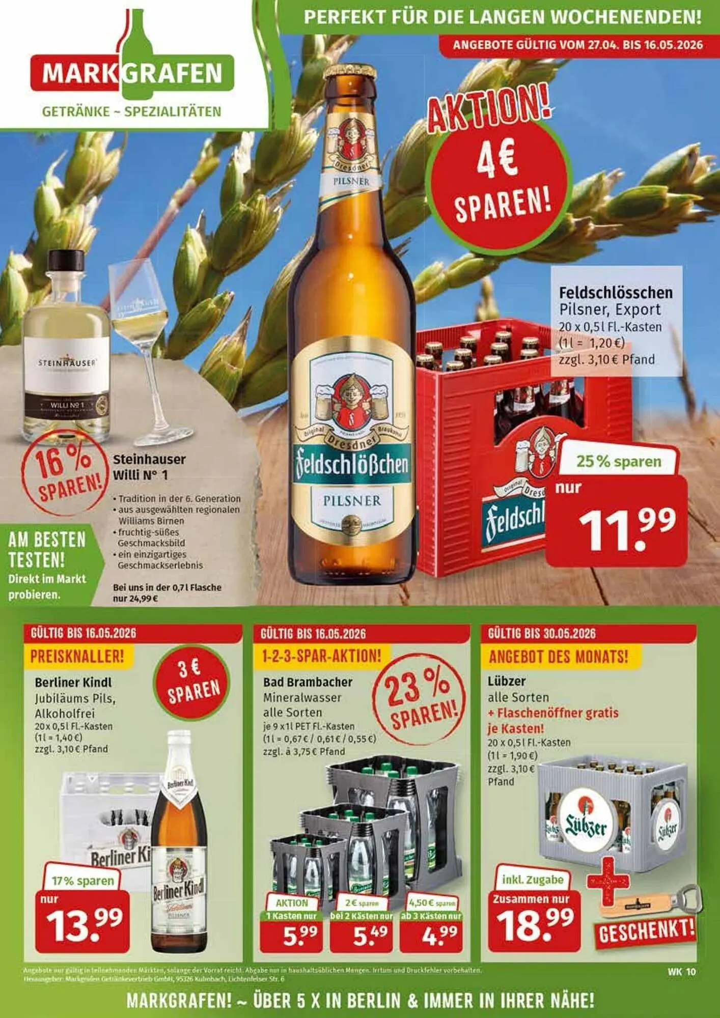 Markgrafen Prospekt von 27. April bis 31. Mai 2026 - Prospekt seite 1