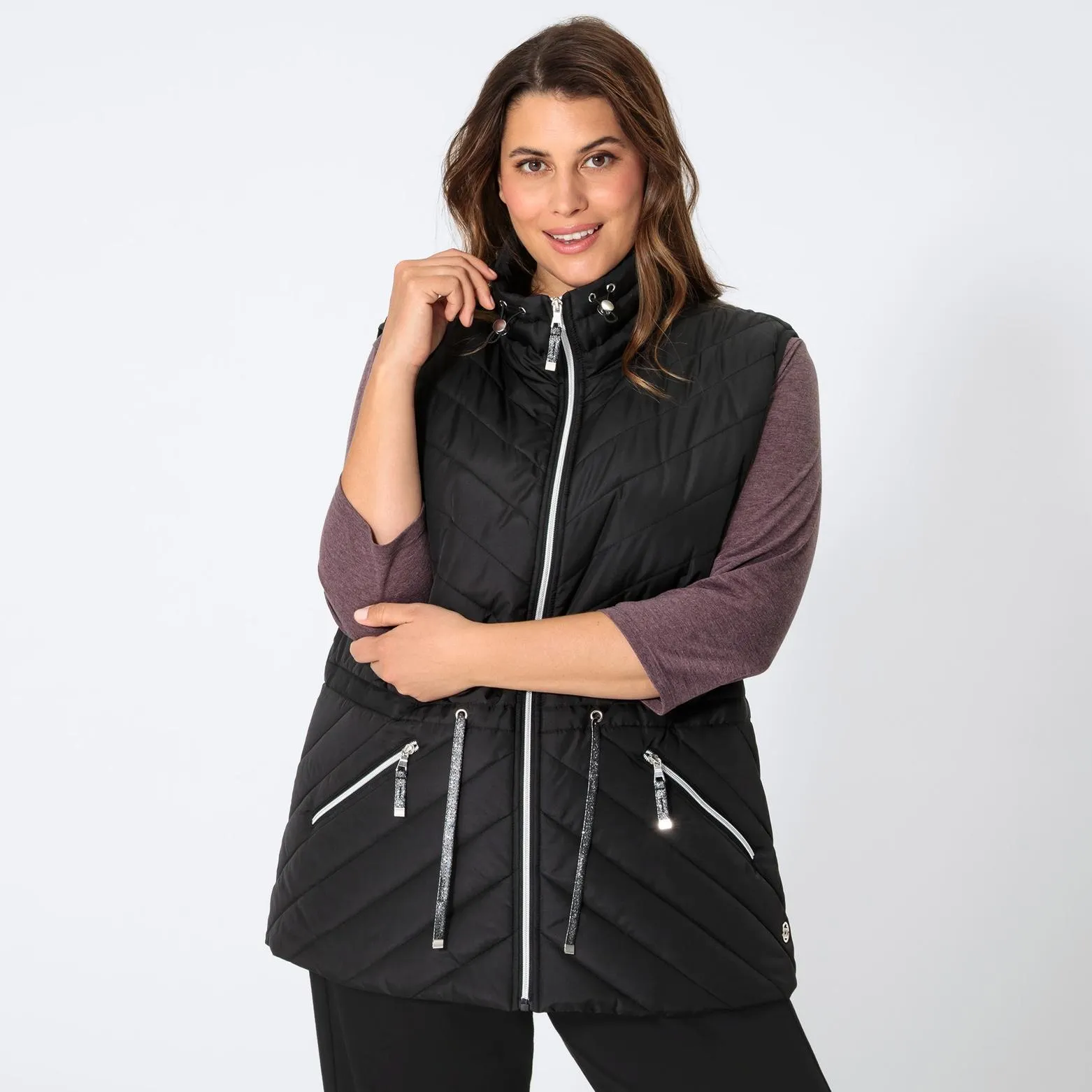 Damen-Weste mit Stehkragen, große Größen