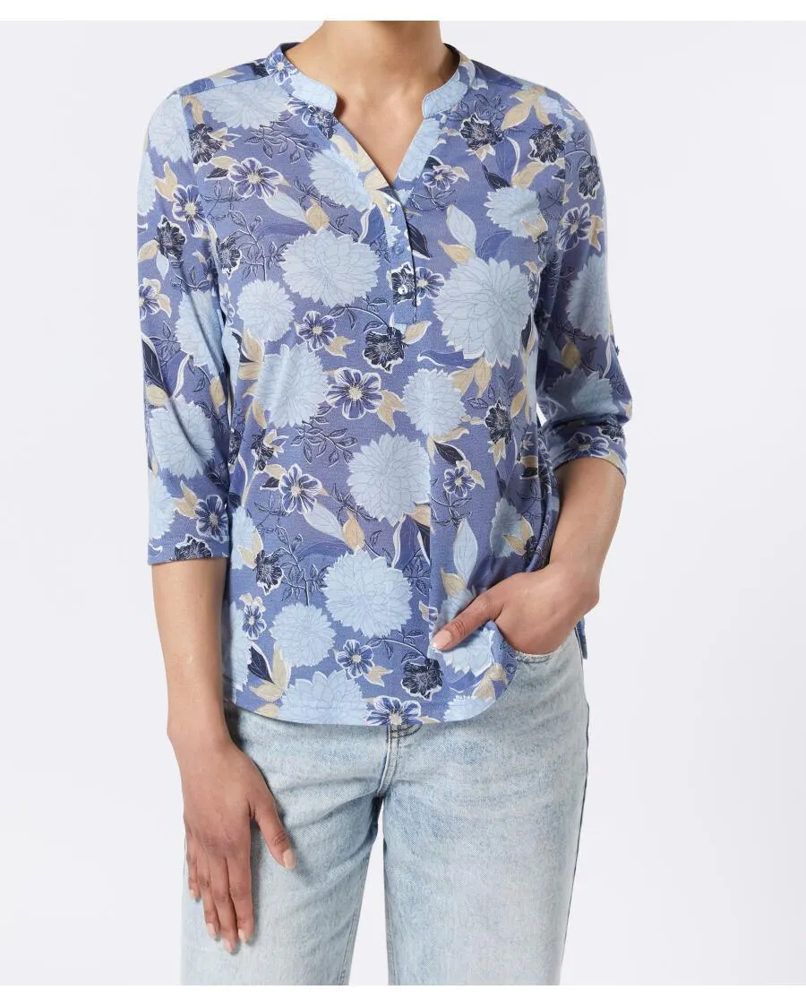 Shirt mit Blumendruck Janina, Y-Ausschnitt
