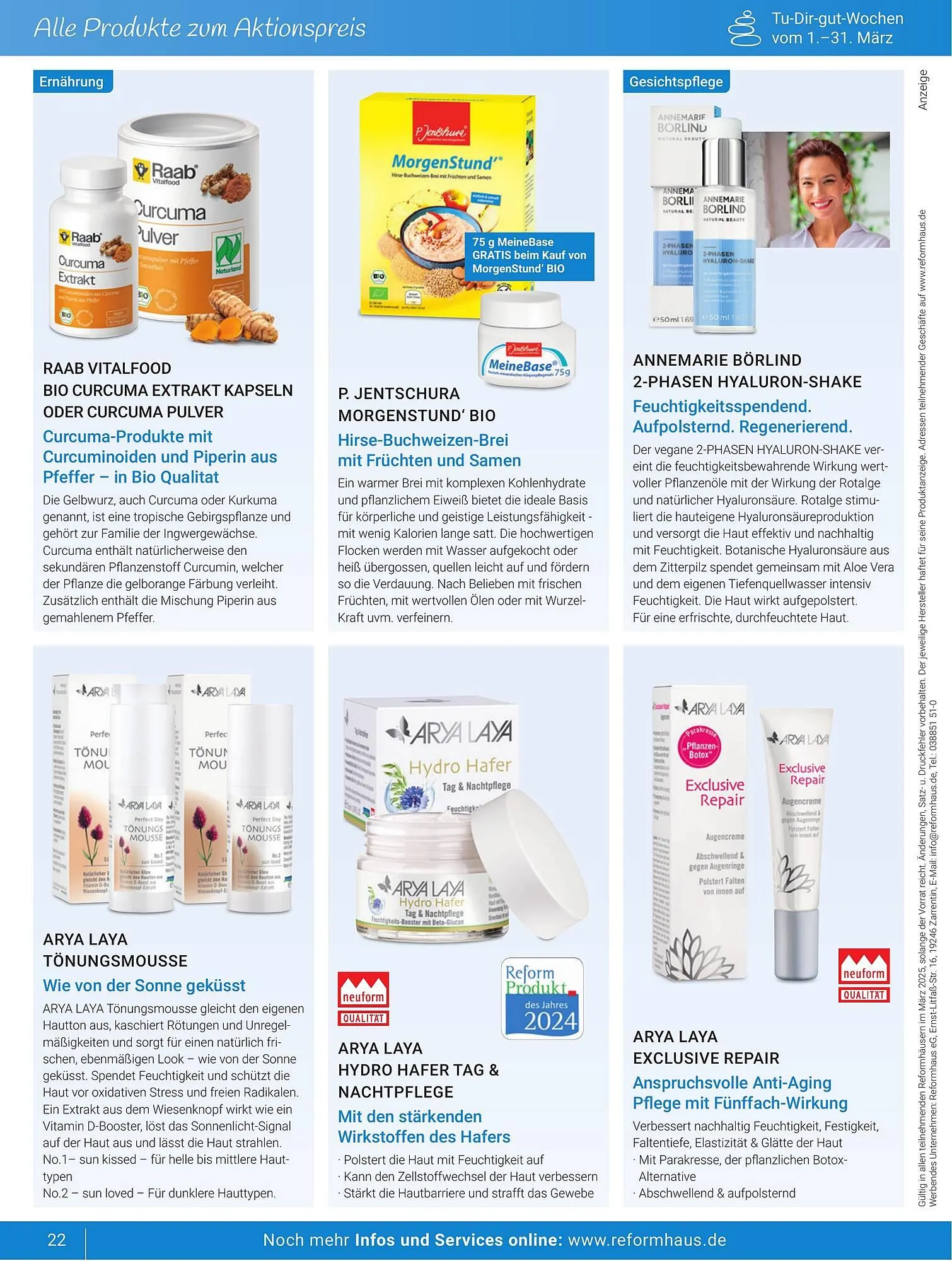 Reformhaus Prospekt von 1. März bis 31. März 2025 - Prospekt seite 22