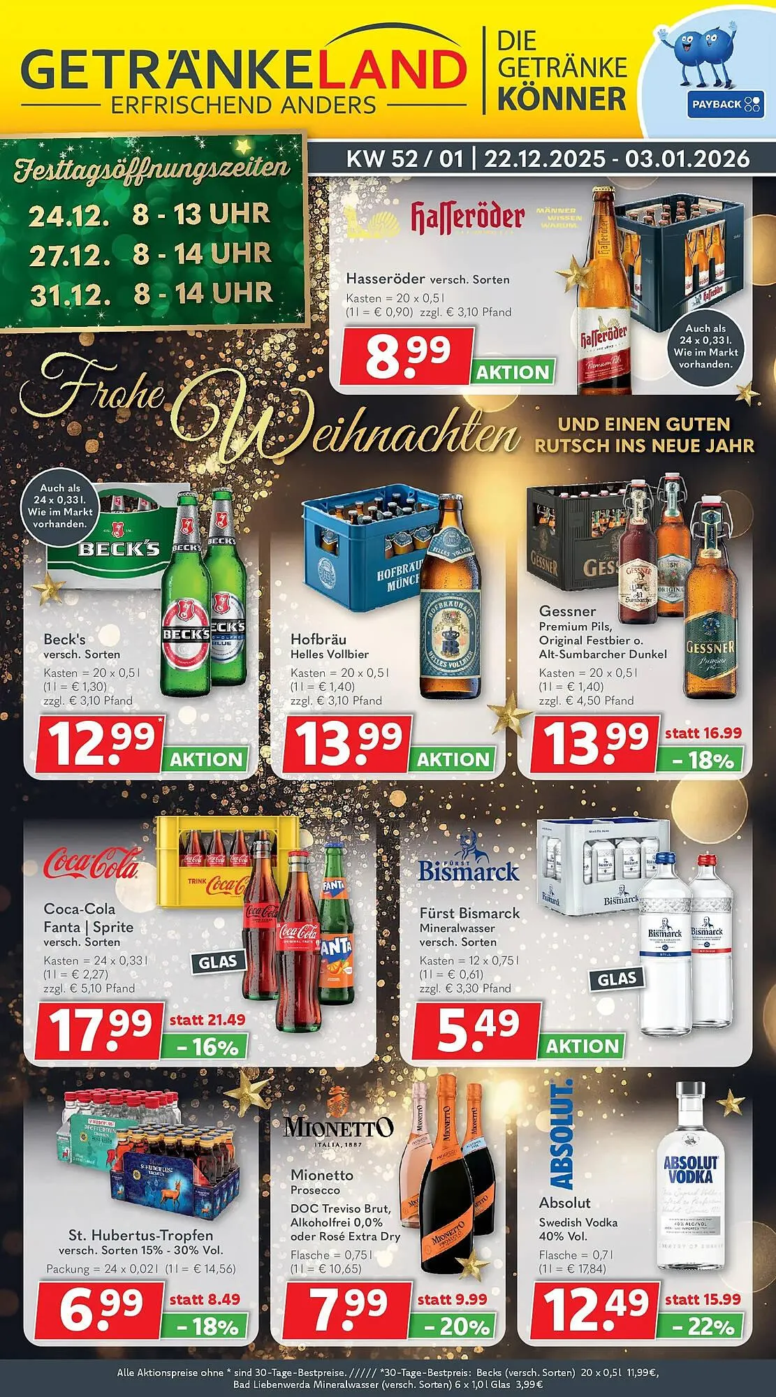 Getränkeland Prospekt von 21. Dezember bis 3. Januar 2026 - Prospekt seite 1