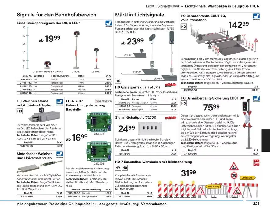 Modellbahn Katalog von 29. Oktober bis 31. Dezember 2025 - Prospekt seite 225