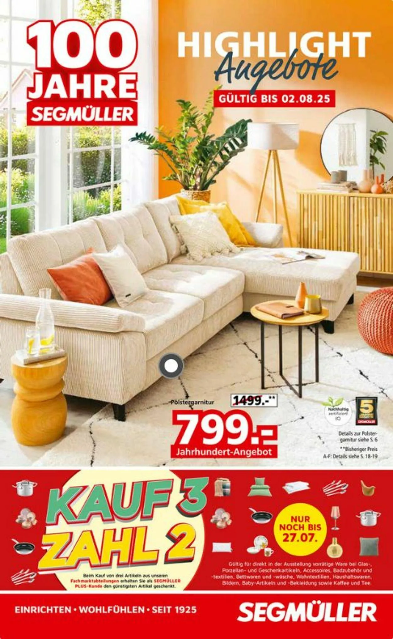 SEGMÜLLER von 19. Juli bis 2. August 2025 - Prospekt seite 1