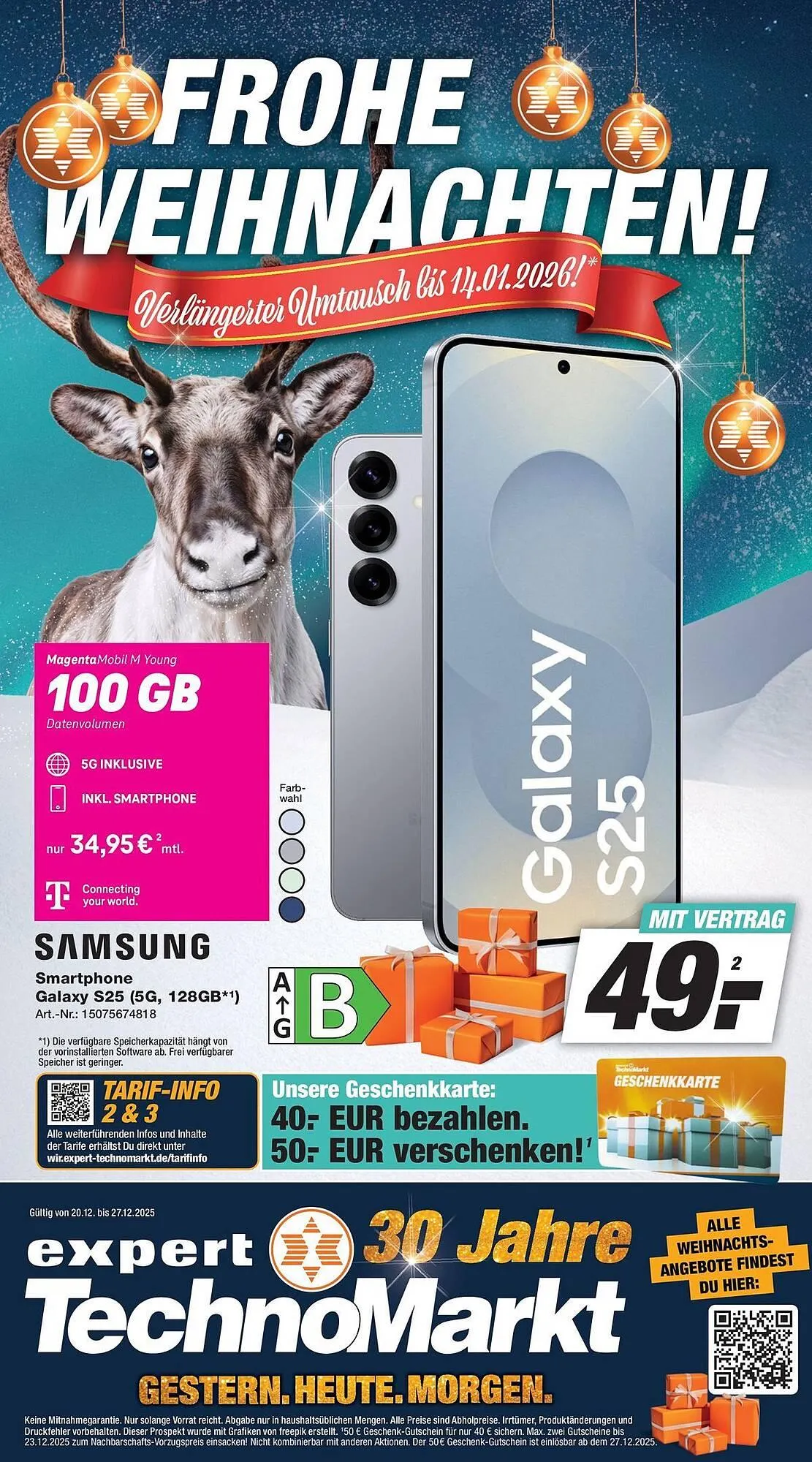 Expert Technomarkt Prospekt von 22. Dezember bis 27. Dezember 2025 - Prospekt seite 1