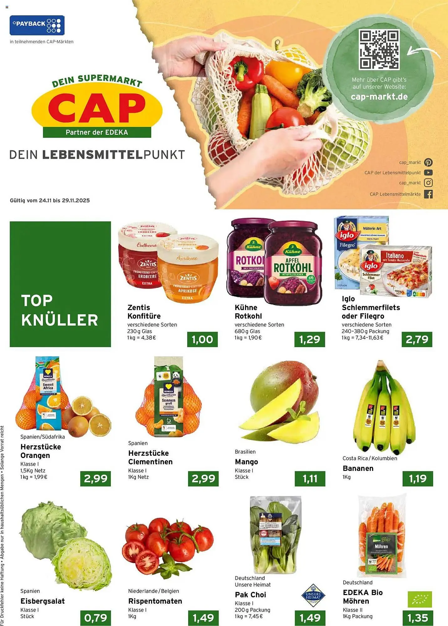 CAP Markt Prospekt von 24. November bis 29. November 2025 - Prospekt seite 1