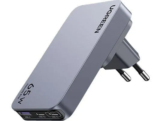 UGREEN Nexode Pro 65W 3-Port GaN Ultra-Slim Wall Charger Universal, Gray