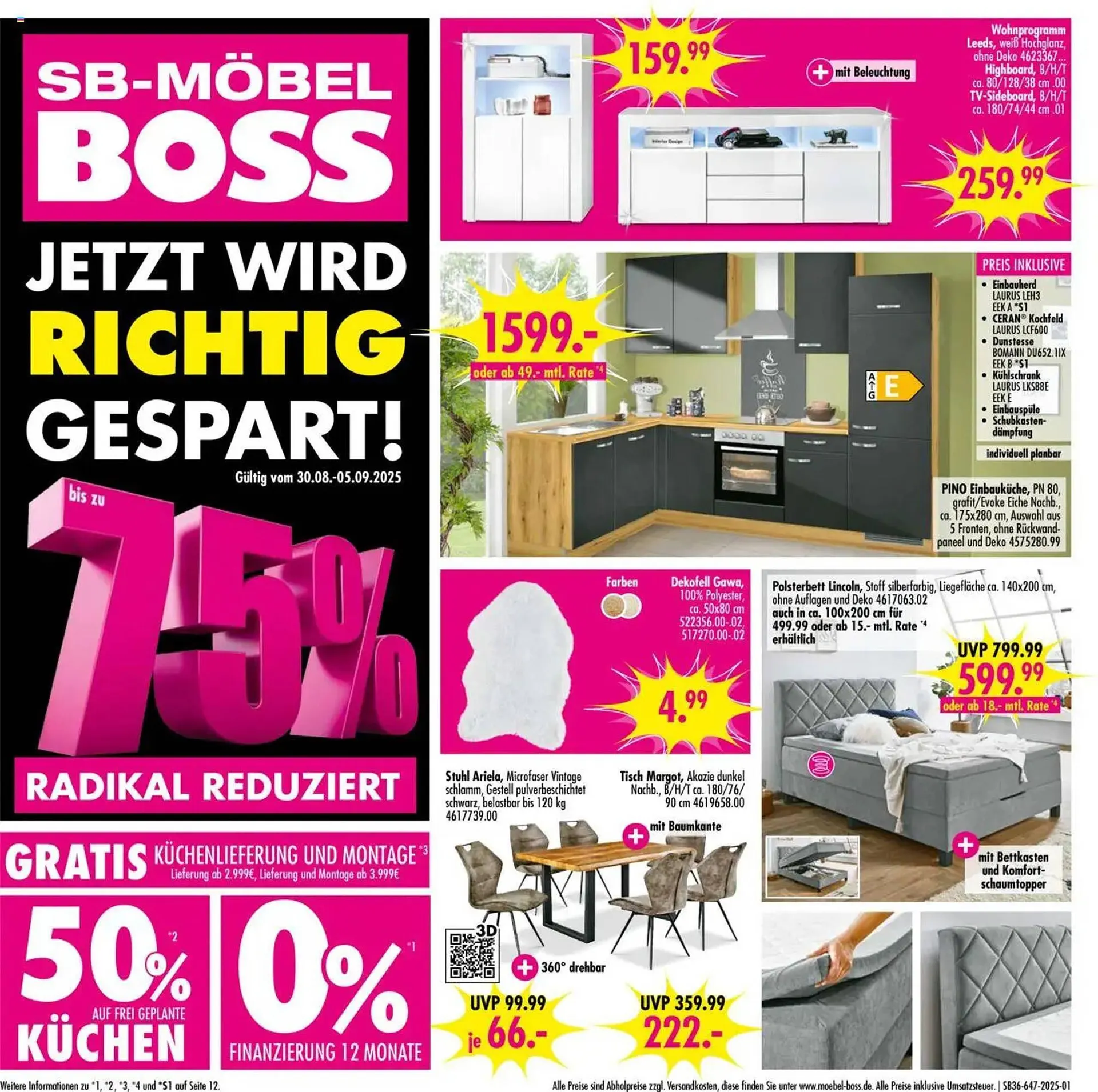 Möbel Boss Prospekt von 30. August bis 5. September 2025 - Prospekt seite 1