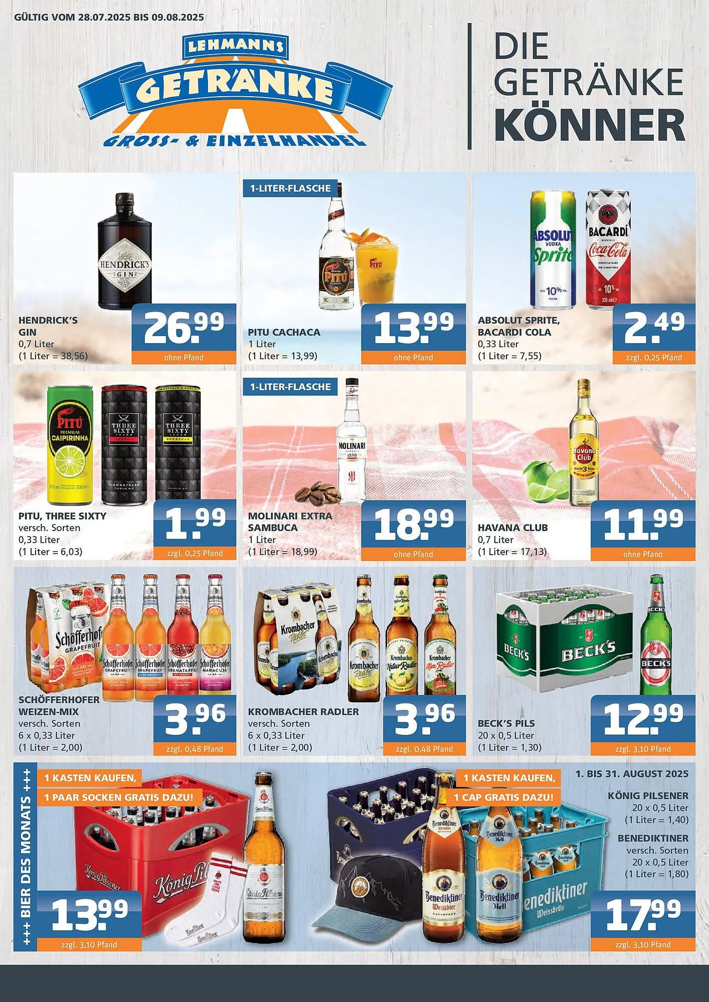 Getränke Lehmann Prospekt von 27. Juli bis 9. August 2025 - Prospekt seite 1