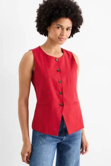 Waistcoat - tailored fit - linen blend