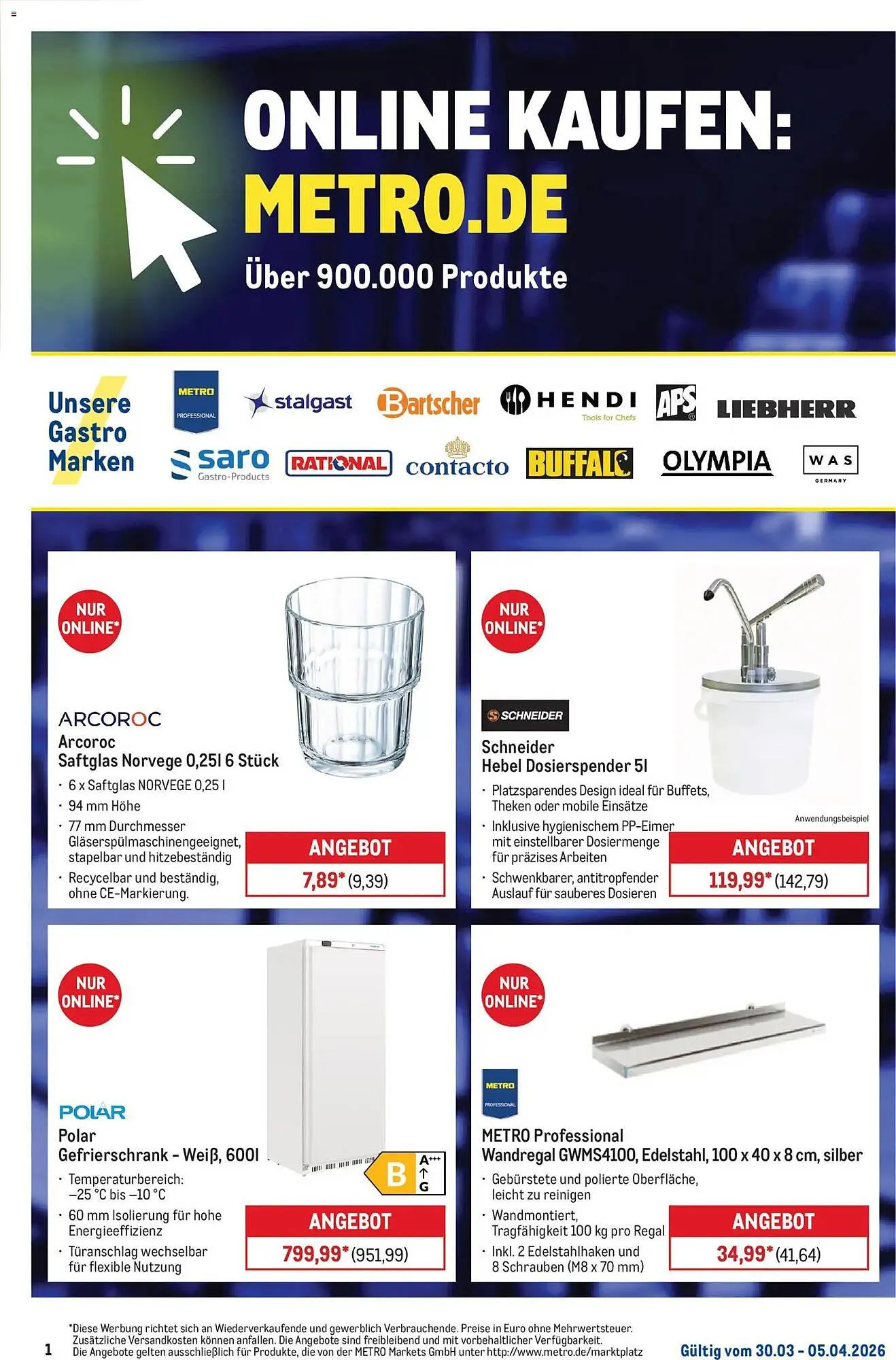METRO Prospekt von 30. März bis 5. April 2026 - Prospekt seite 1