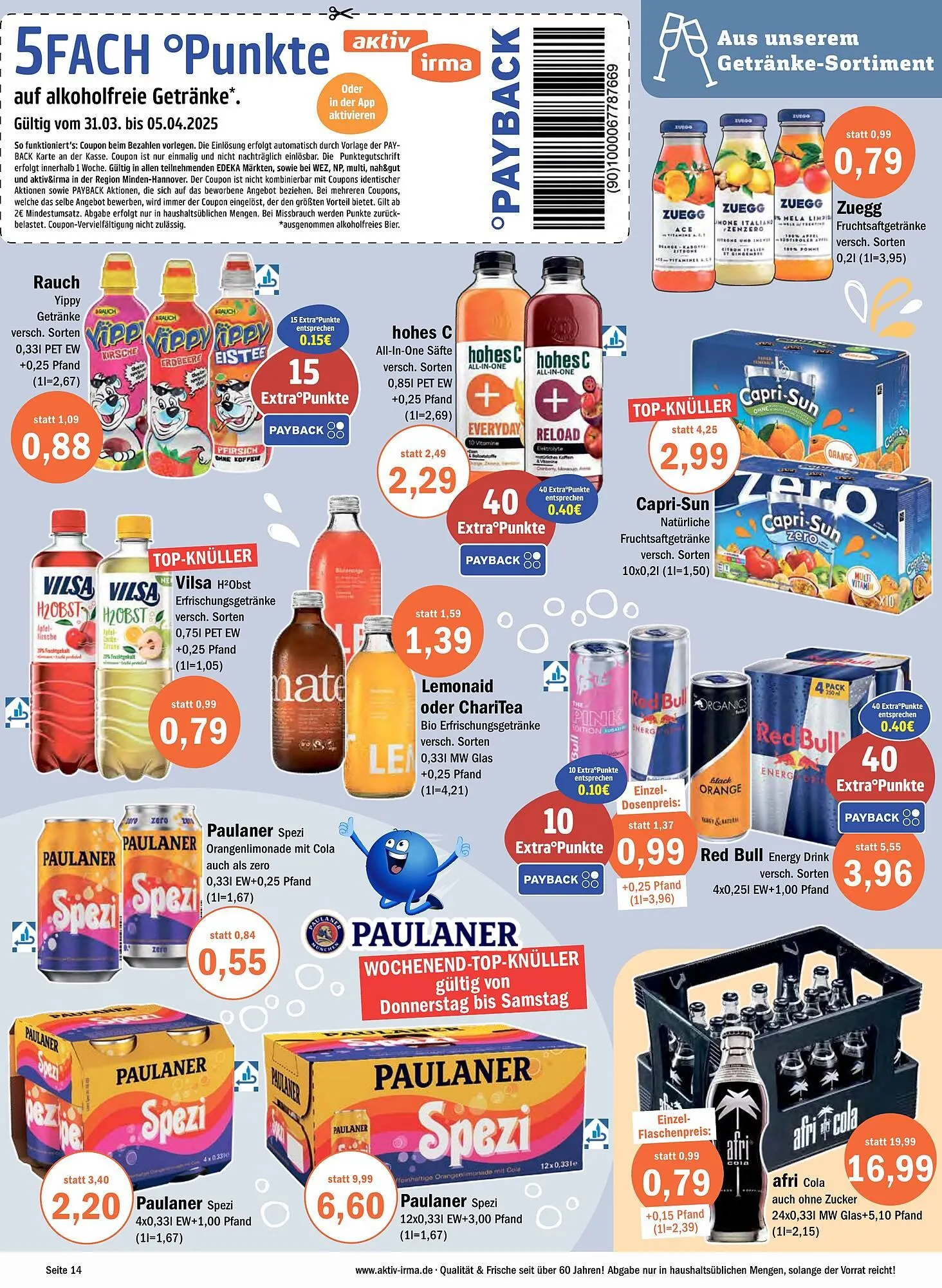 Aktiv Irma Prospekt von 31. März bis 5. April 2025 - Prospekt seite 14