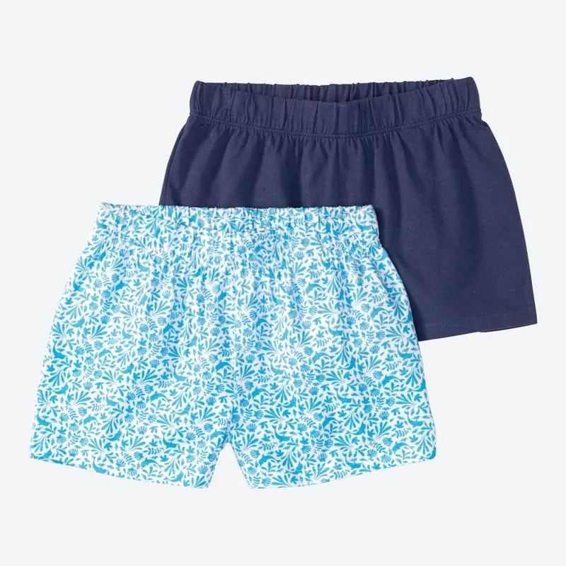 Kinder-Mädchen-Shorts mit elastischem Bund, 2er-Pack