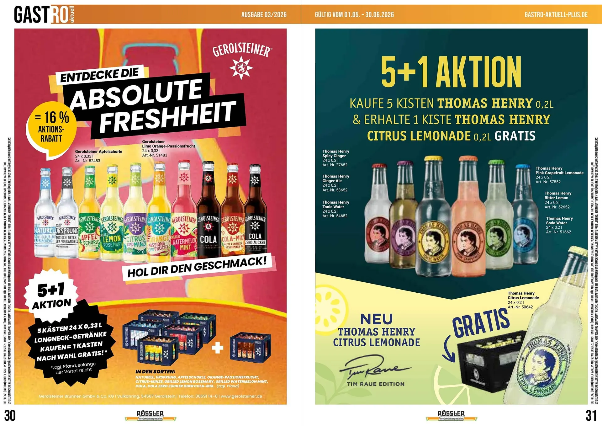 Getränke Rössler Prospekt von 1. Mai bis 30. Juni 2026 - Prospekt seite 16