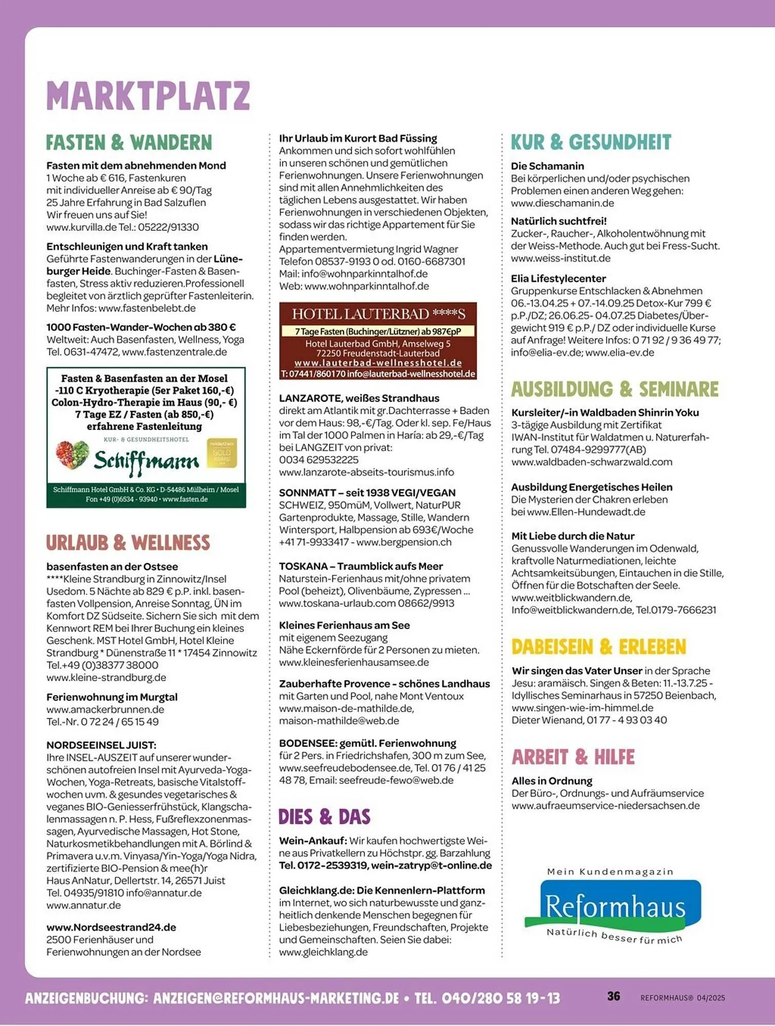 Reformhaus Prospekt von 1. April bis 30. April 2025 - Prospekt seite 36